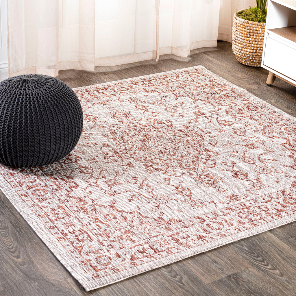 Rozetta Boho Medallion Textured Weave Indoor/Outdoor Area Rug