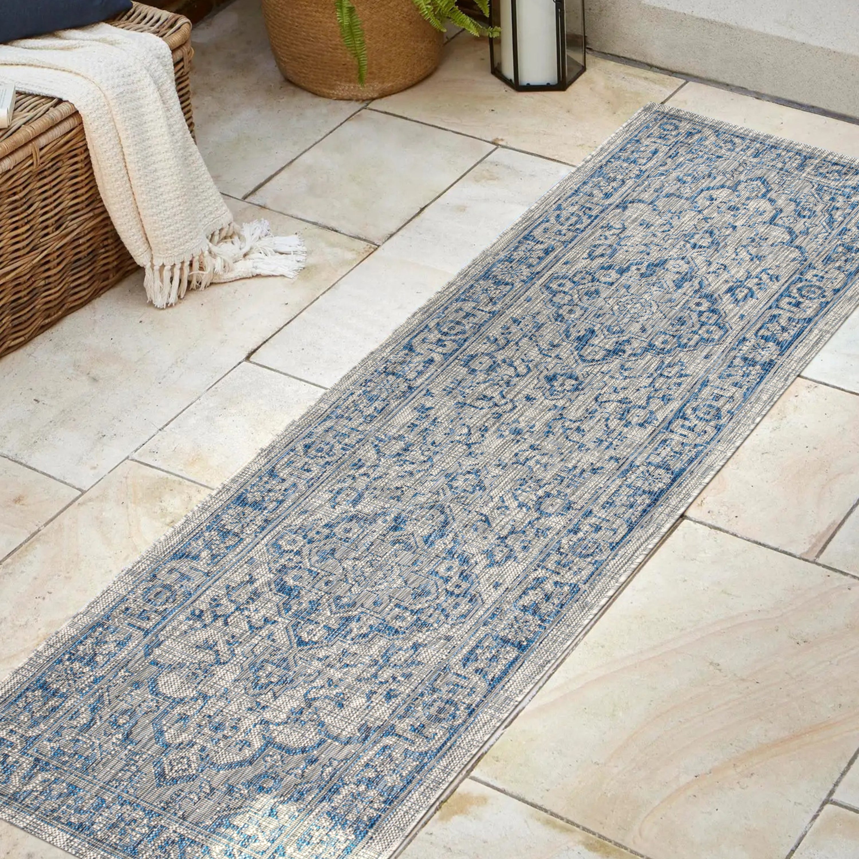Rozetta Boho Medallion Textured Weave Indoor/Outdoor Area Rug