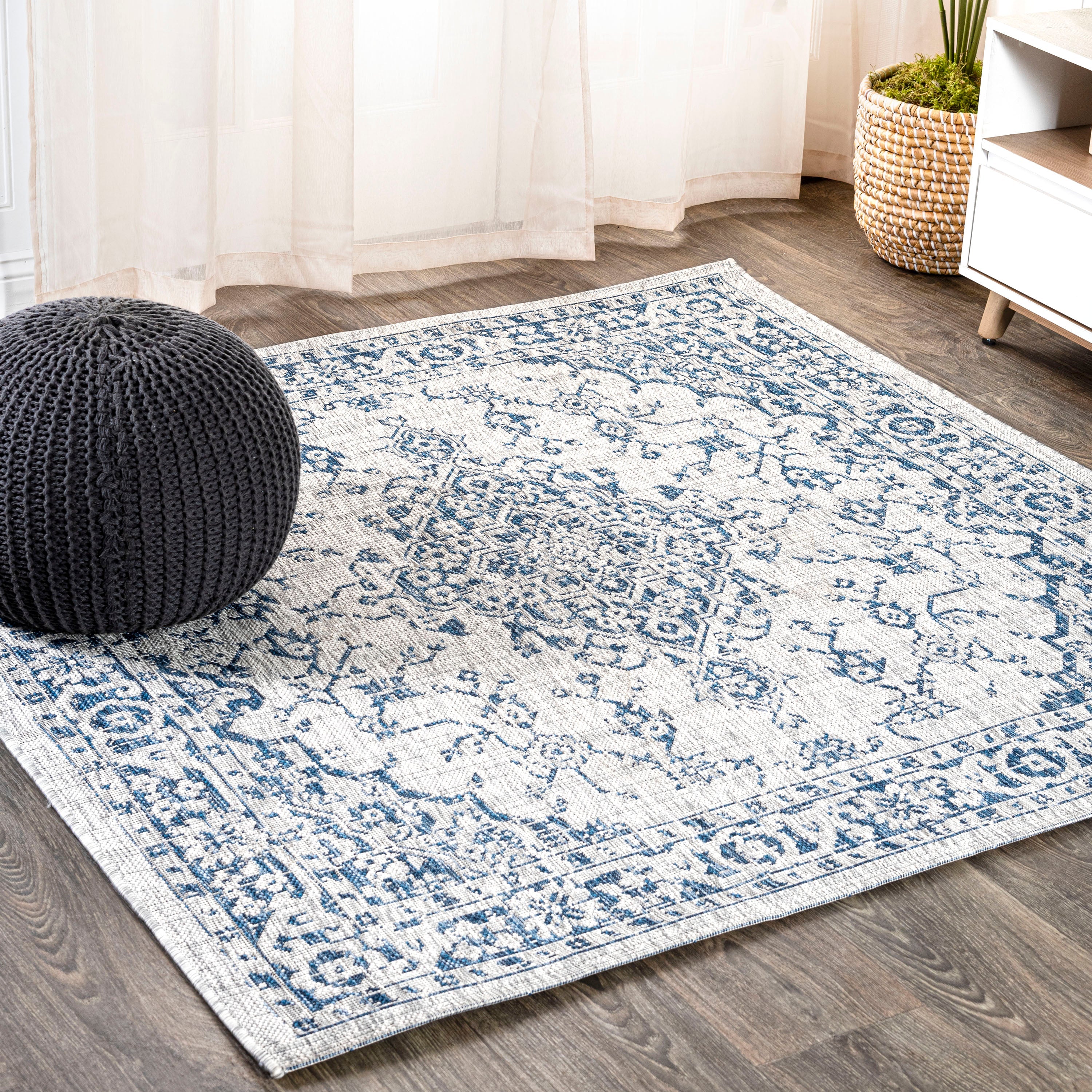 Rozetta Boho Medallion Textured Weave Indoor/Outdoor Area Rug