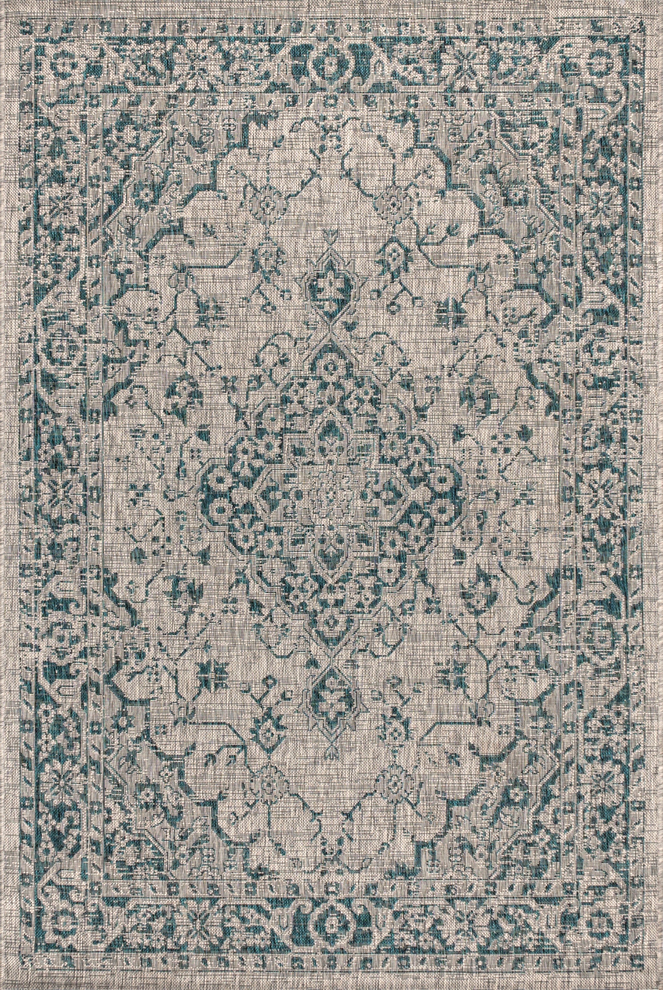 Rozetta Boho Medallion Textured Weave Indoor/Outdoor Area Rug