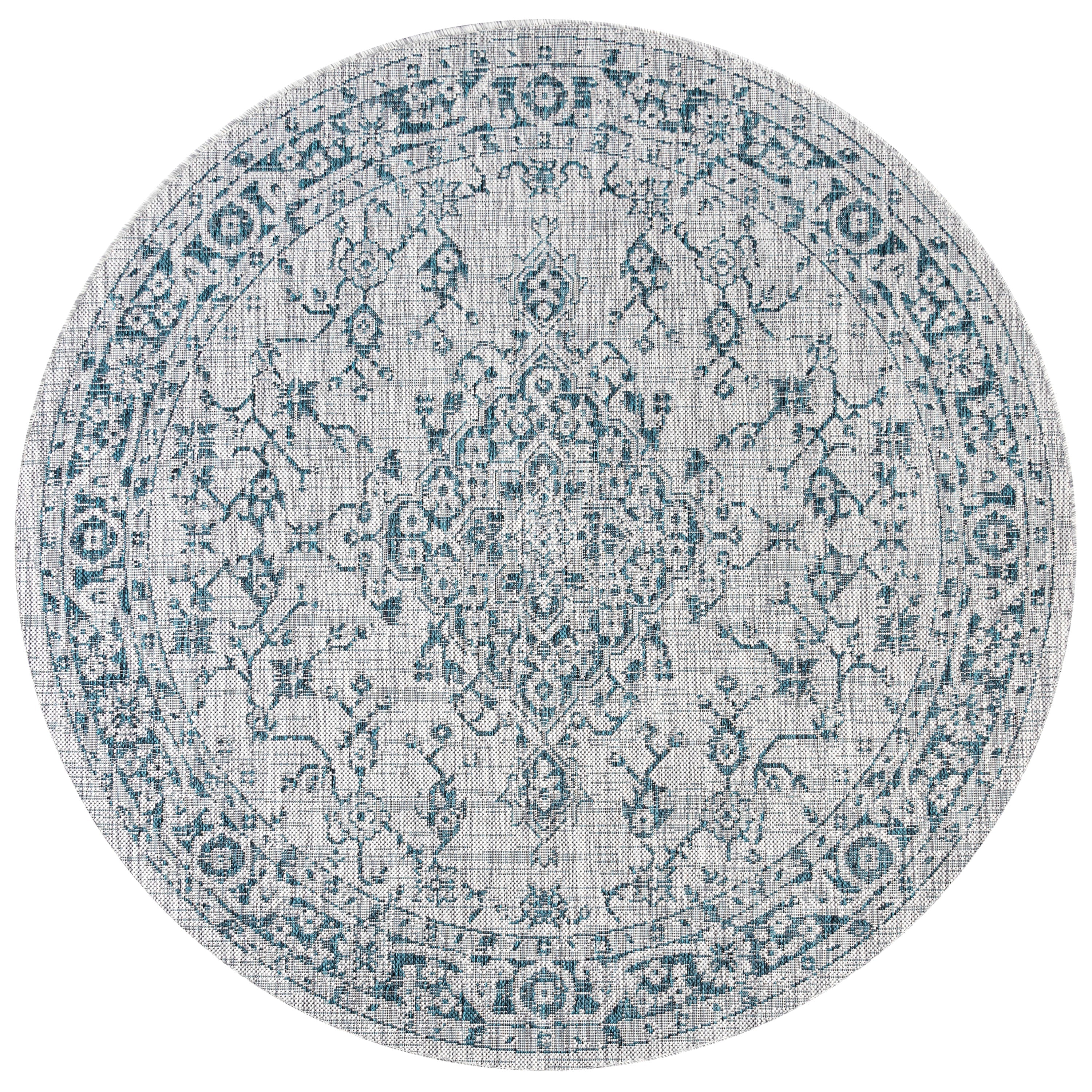 Rozetta Boho Medallion Textured Weave Indoor/Outdoor Area Rug