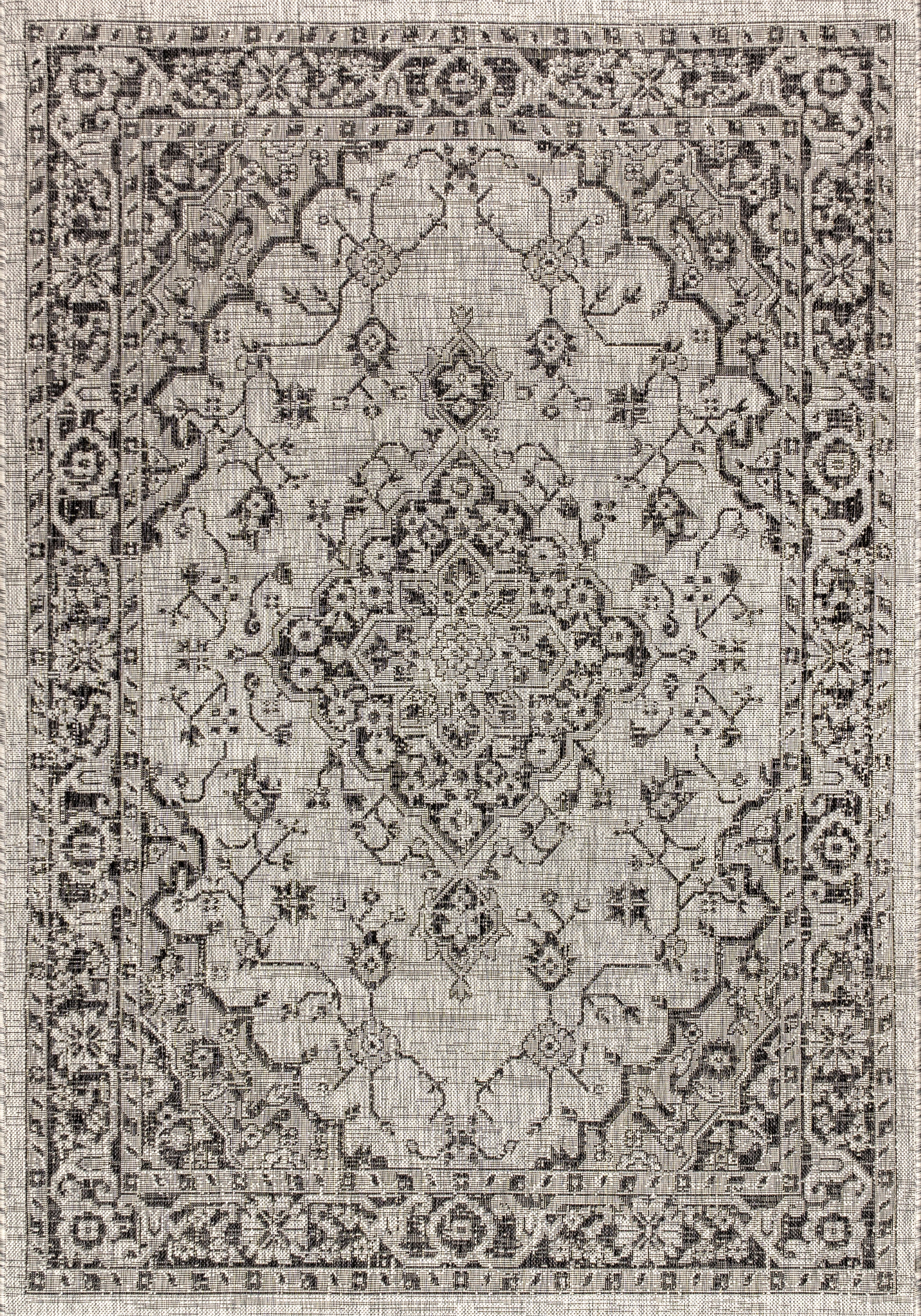 Rozetta Boho Medallion Textured Weave Indoor/Outdoor Area Rug