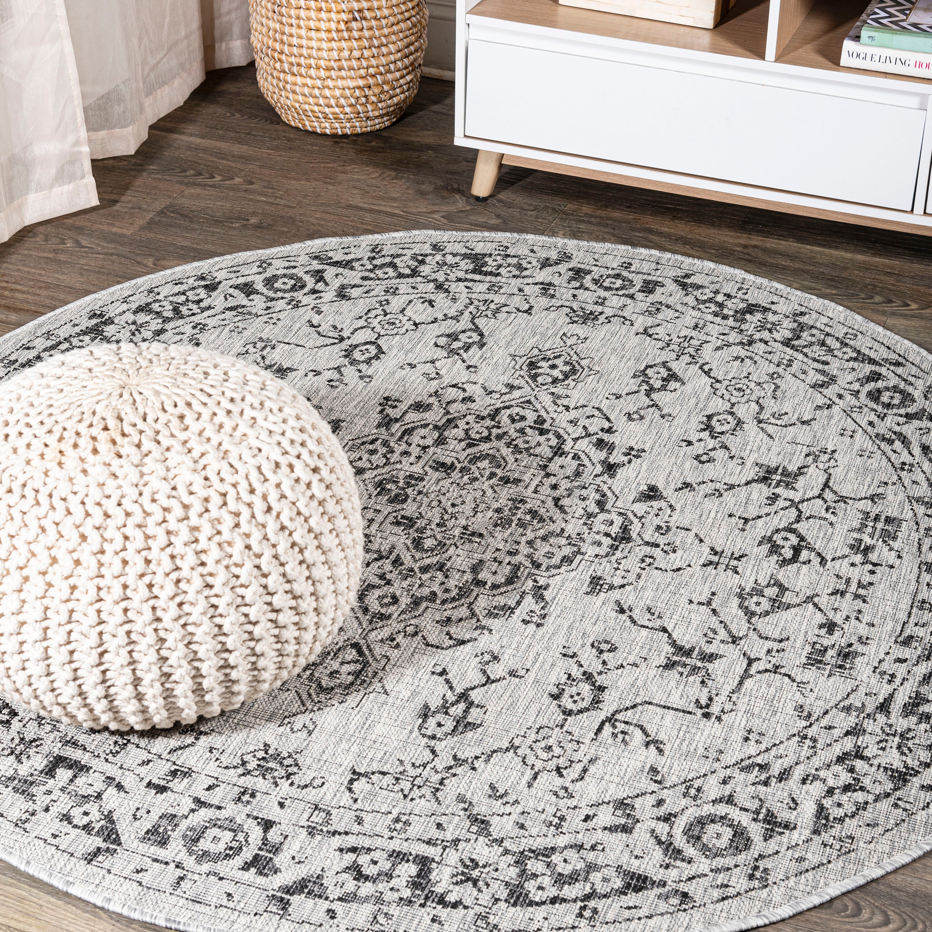 Rozetta Boho Medallion Textured Weave Indoor/Outdoor Area Rug
