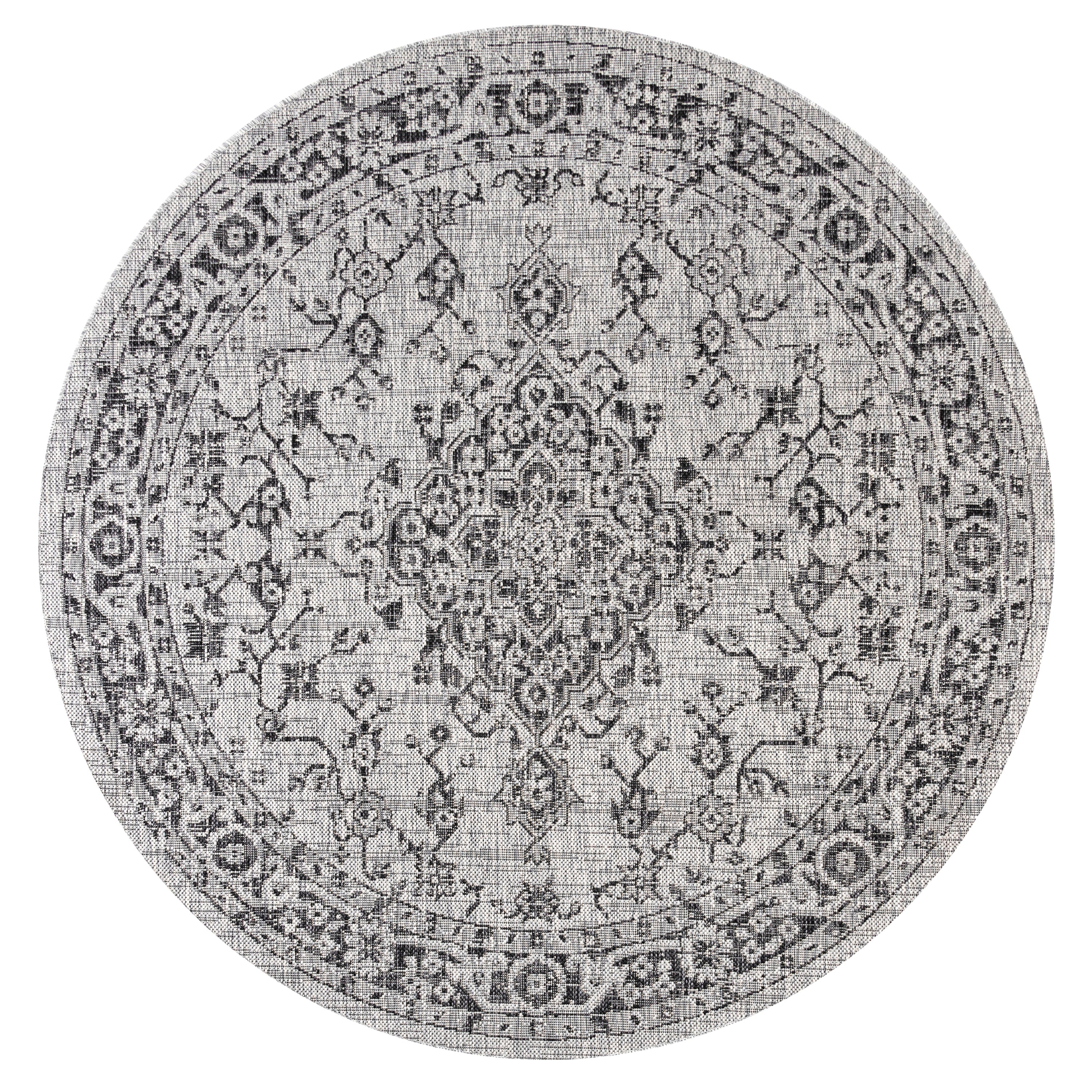 Rozetta Boho Medallion Textured Weave Indoor/Outdoor Area Rug