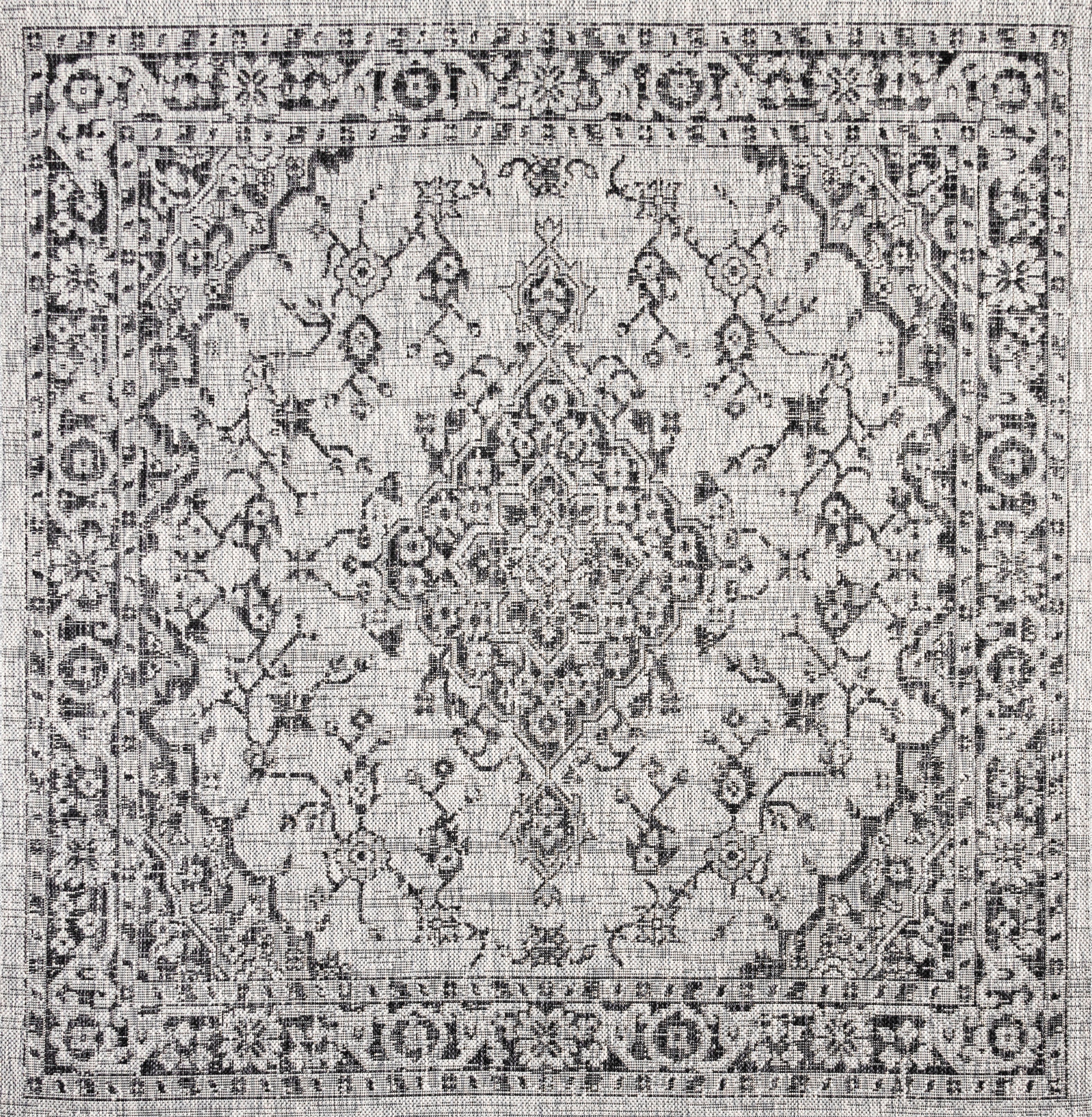 Rozetta Boho Medallion Textured Weave Indoor/Outdoor Area Rug
