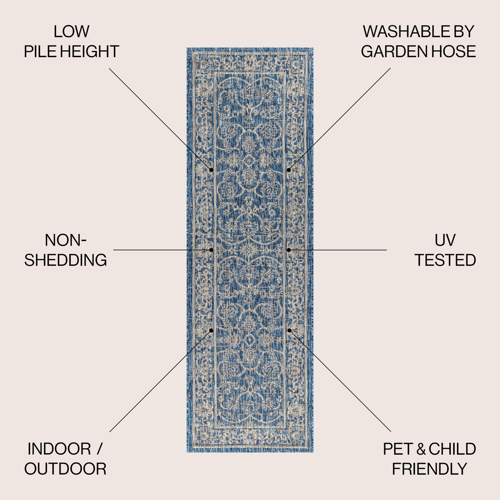 Palazzo Vine and Border Textured Weave Indoor/Outdoor Area Rug