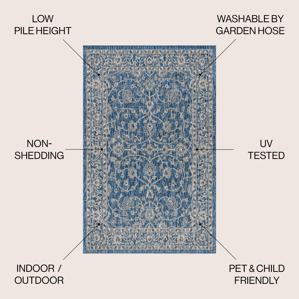 Palazzo Vine and Border Textured Weave Indoor/Outdoor Area Rug