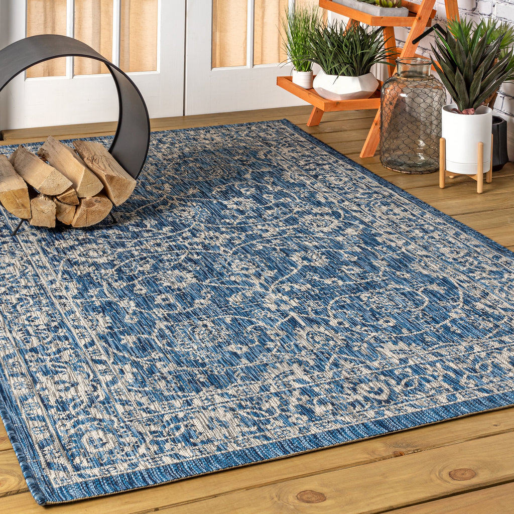 Palazzo Vine and Border Textured Weave Indoor/Outdoor Area Rug