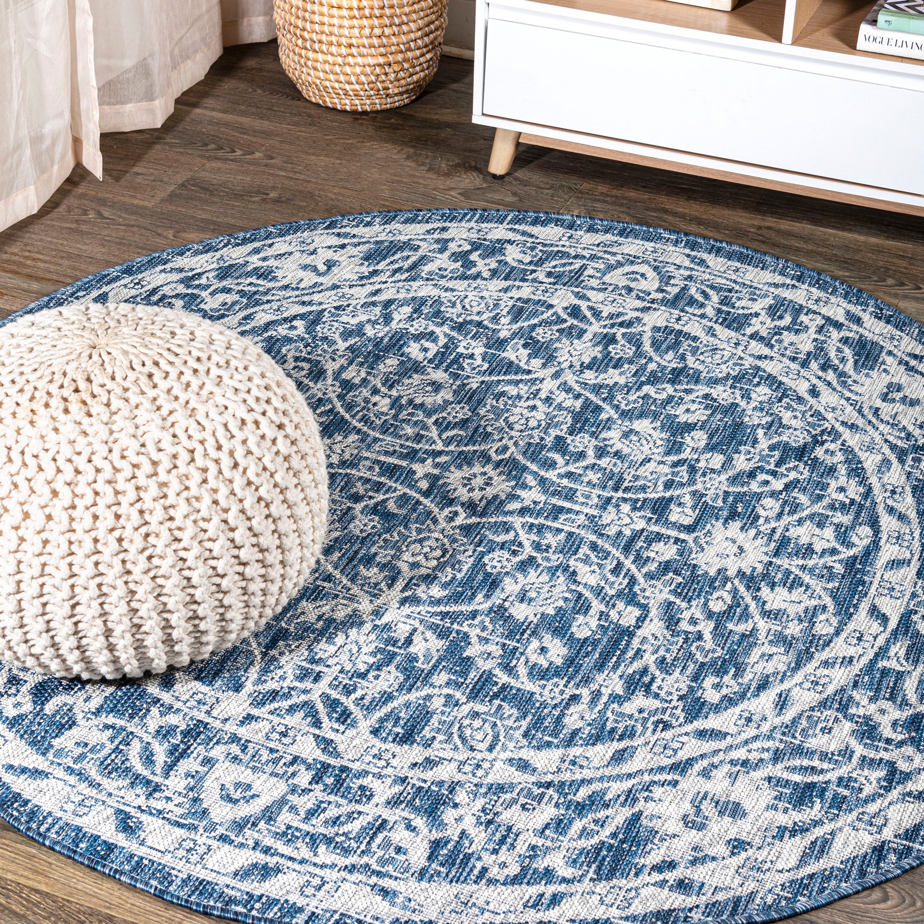Palazzo Vine and Border Textured Weave Indoor/Outdoor Area Rug