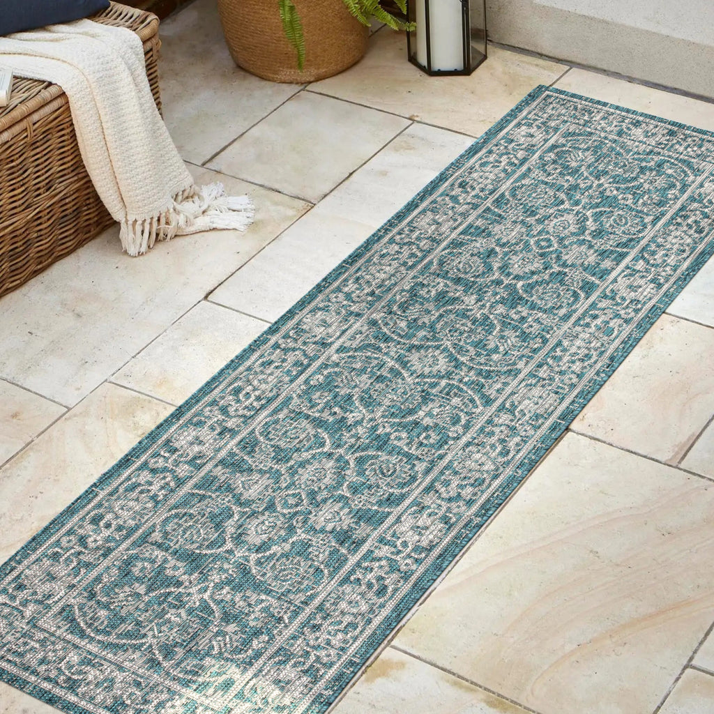 Palazzo Vine and Border Textured Weave Indoor/Outdoor Area Rug