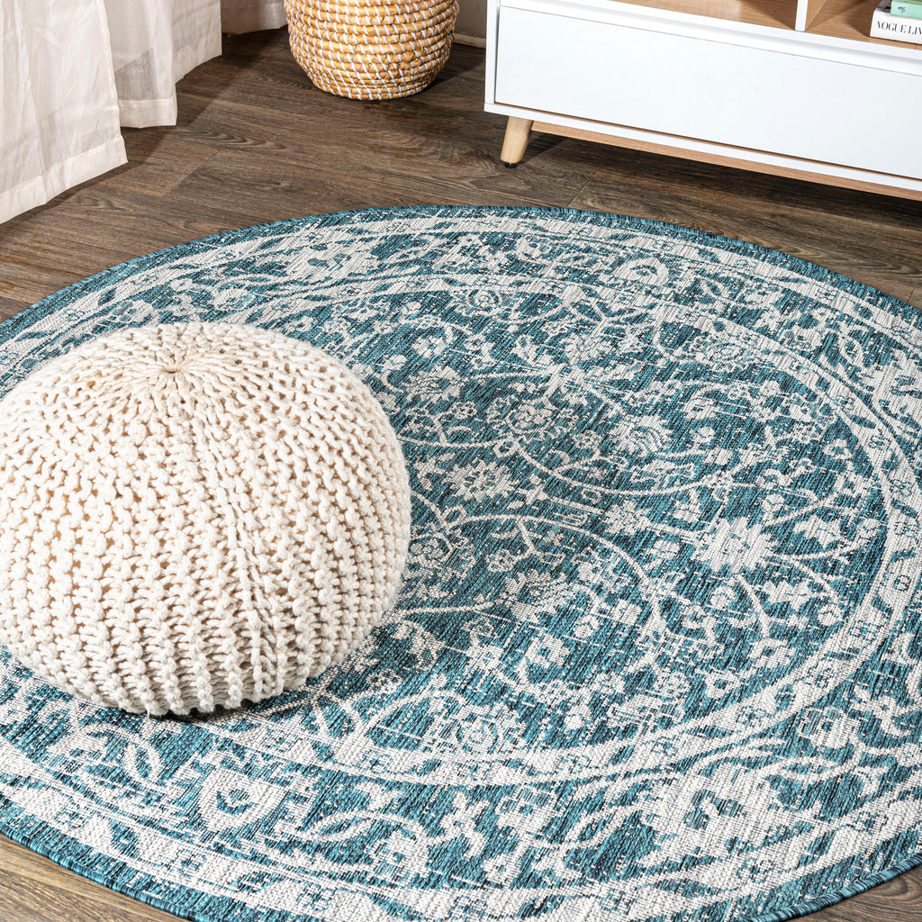 Palazzo Vine and Border Textured Weave Indoor/Outdoor Area Rug