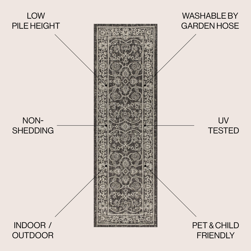Palazzo Vine and Border Textured Weave Indoor/Outdoor Area Rug