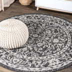 Palazzo Vine and Border Textured Weave Indoor/Outdoor Area Rug