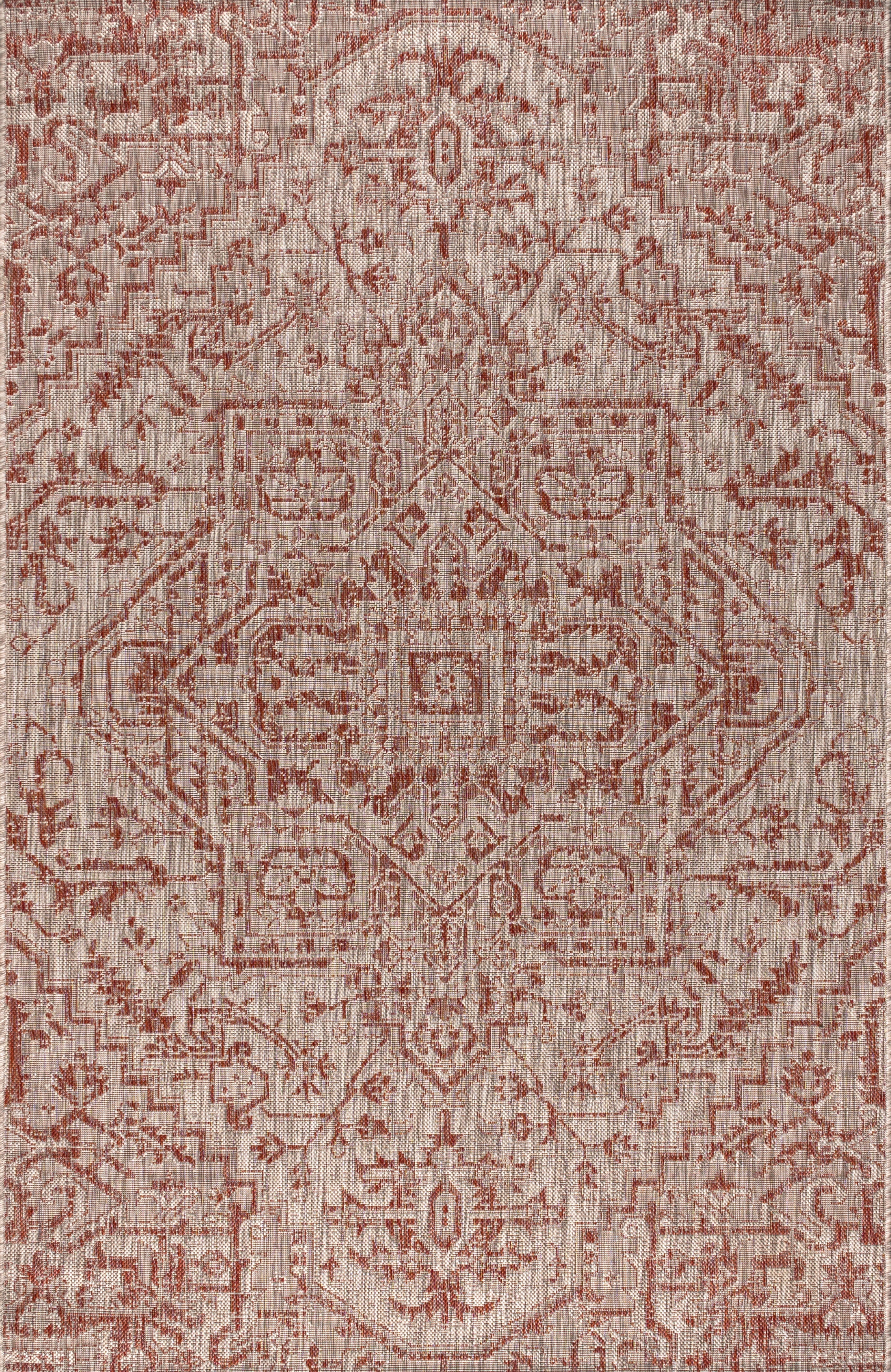 Estrella Bohemian Medallion Textured Weave Indoor/Outdoor Area Rug