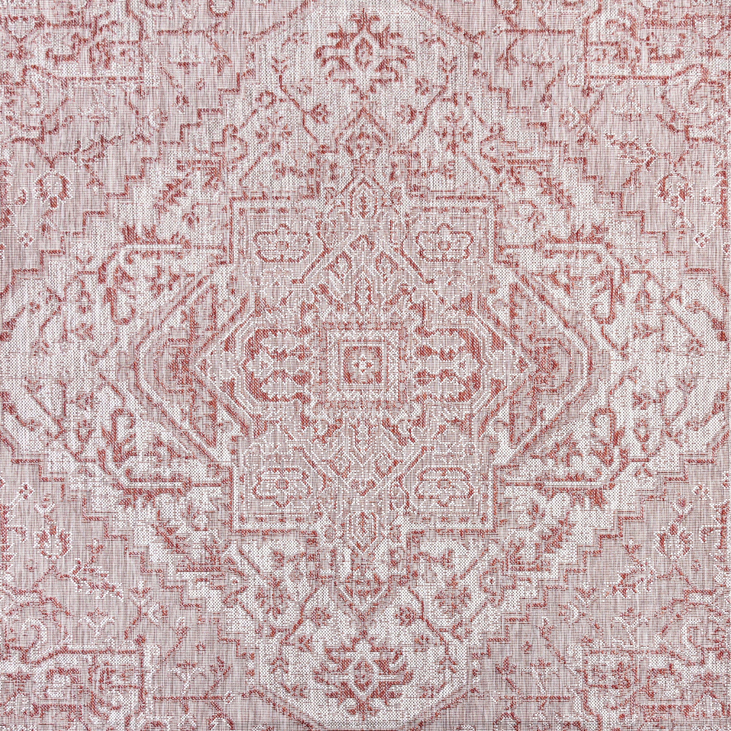Estrella Bohemian Medallion Textured Weave Indoor/Outdoor Area Rug
