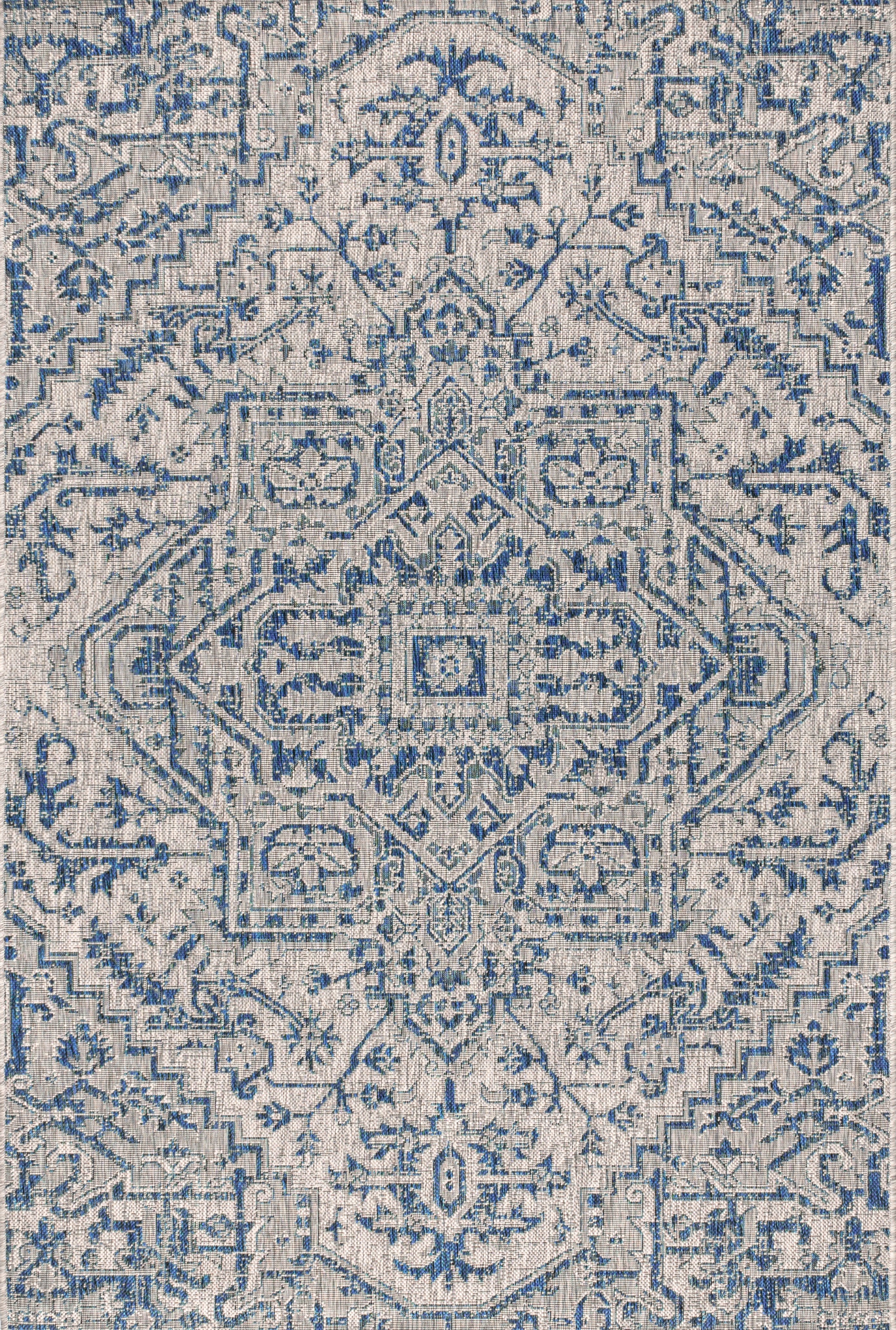 Estrella Bohemian Medallion Textured Weave Indoor/Outdoor Area Rug