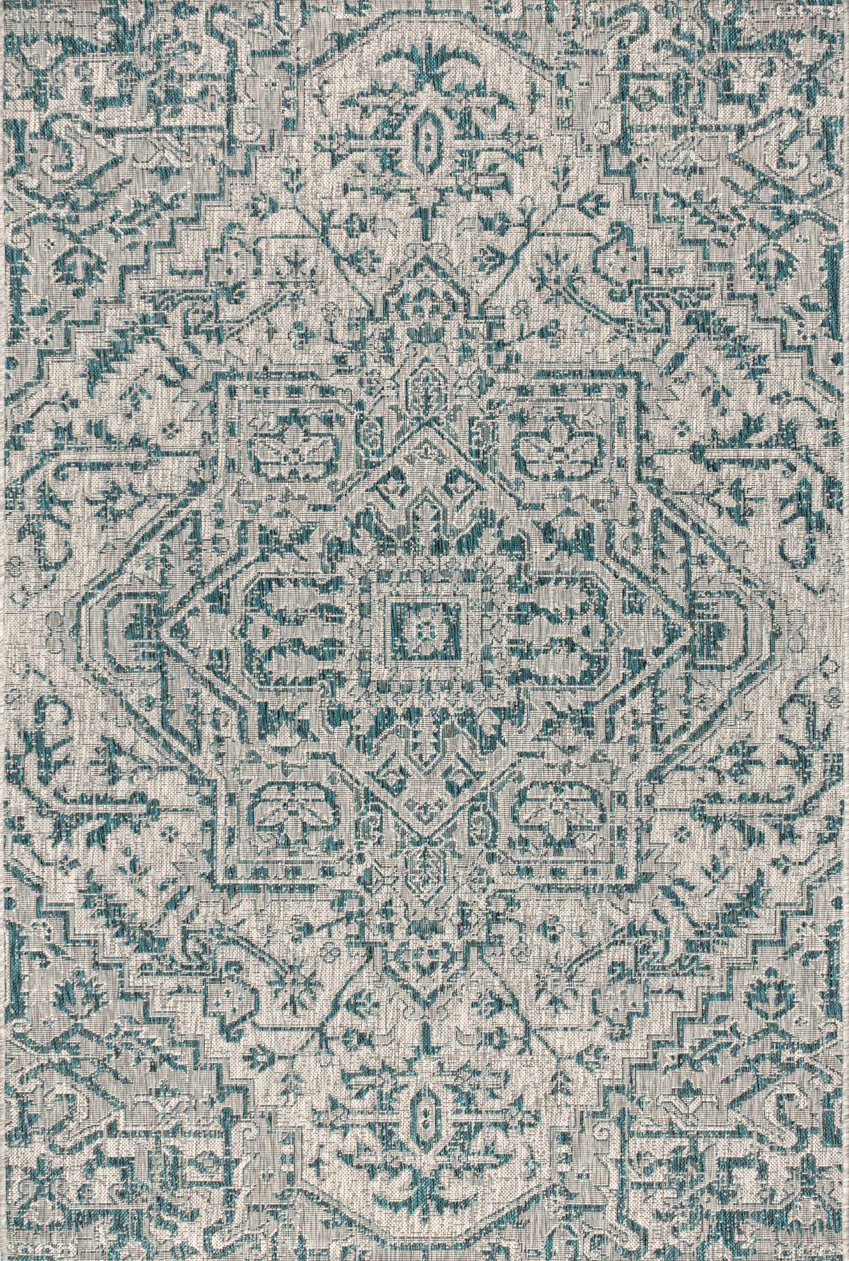 Estrella Bohemian Medallion Textured Weave Indoor/Outdoor Area Rug