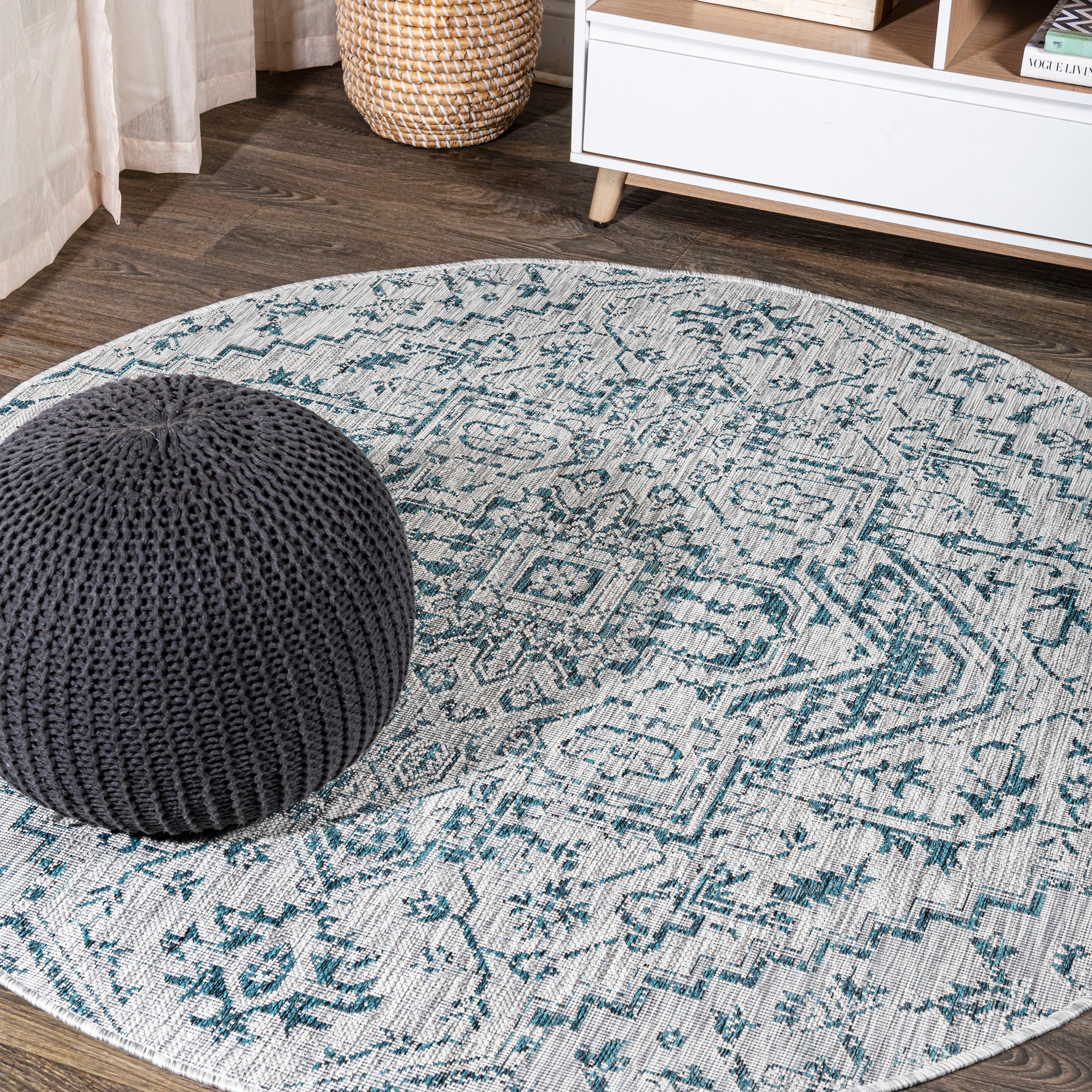 Estrella Bohemian Medallion Textured Weave Indoor/Outdoor Area Rug