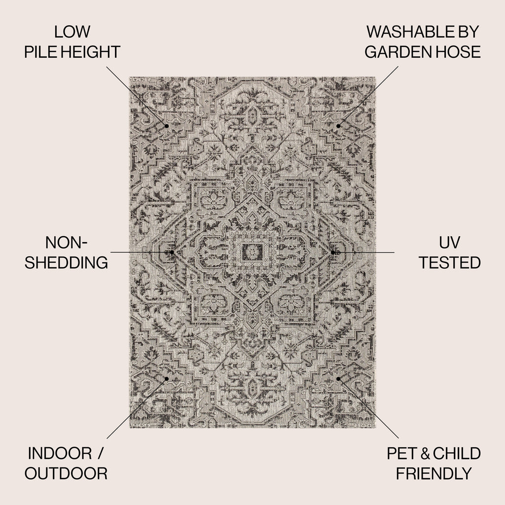 Estrella Bohemian Medallion Textured Weave Indoor/Outdoor Area Rug
