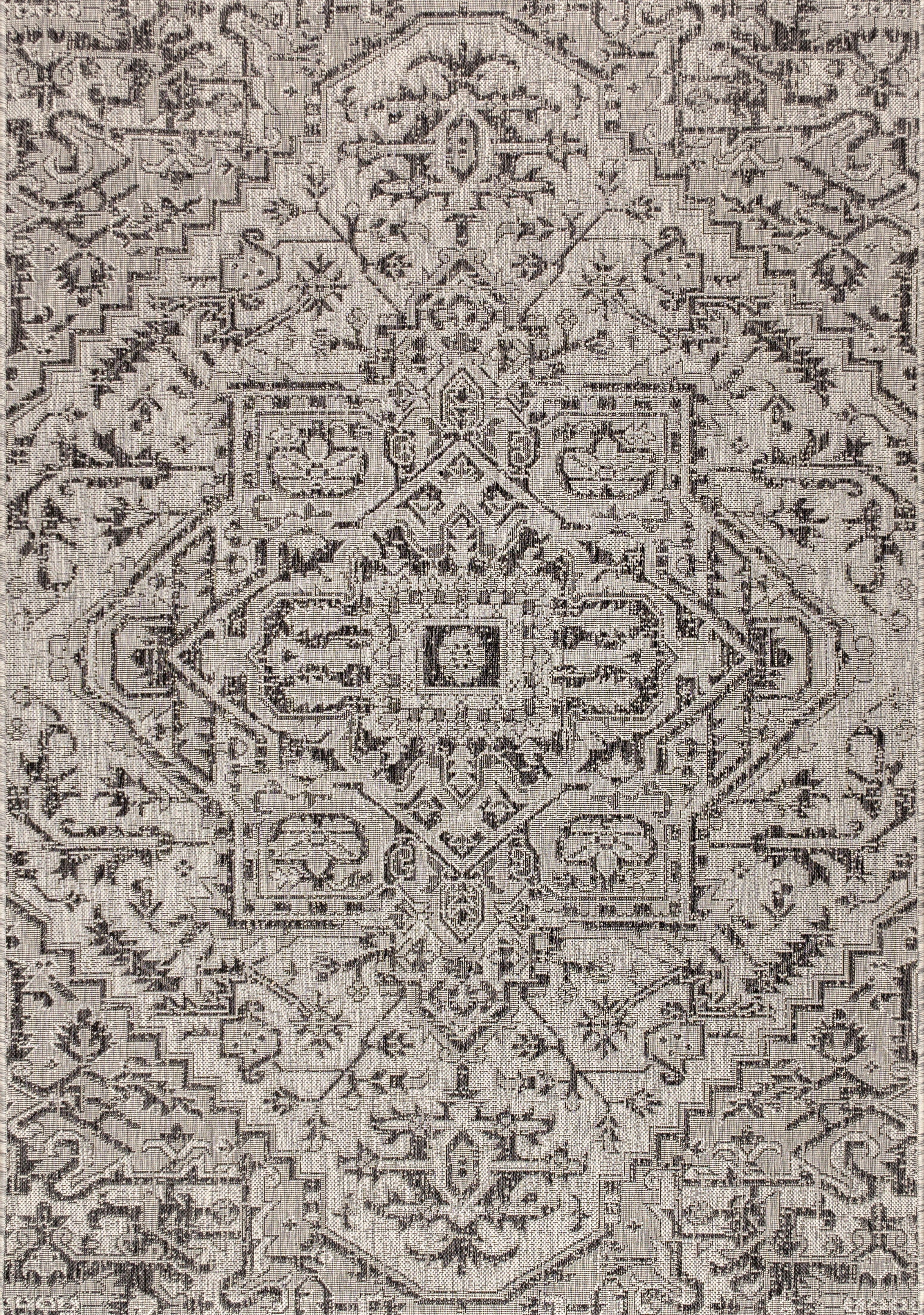 Estrella Bohemian Medallion Textured Weave Indoor/Outdoor Area Rug