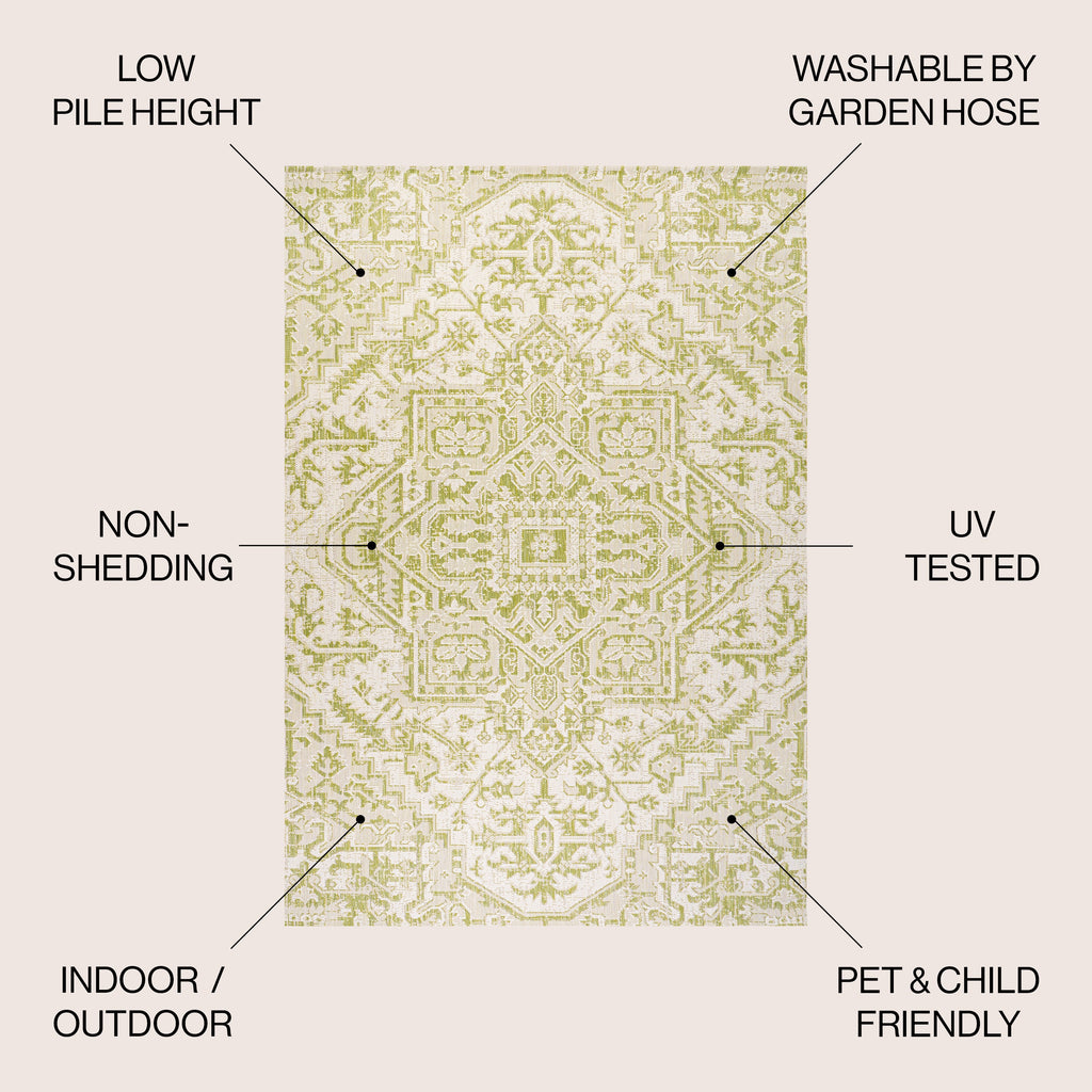 Estrella Bohemian Medallion Textured Weave Indoor/Outdoor Area Rug