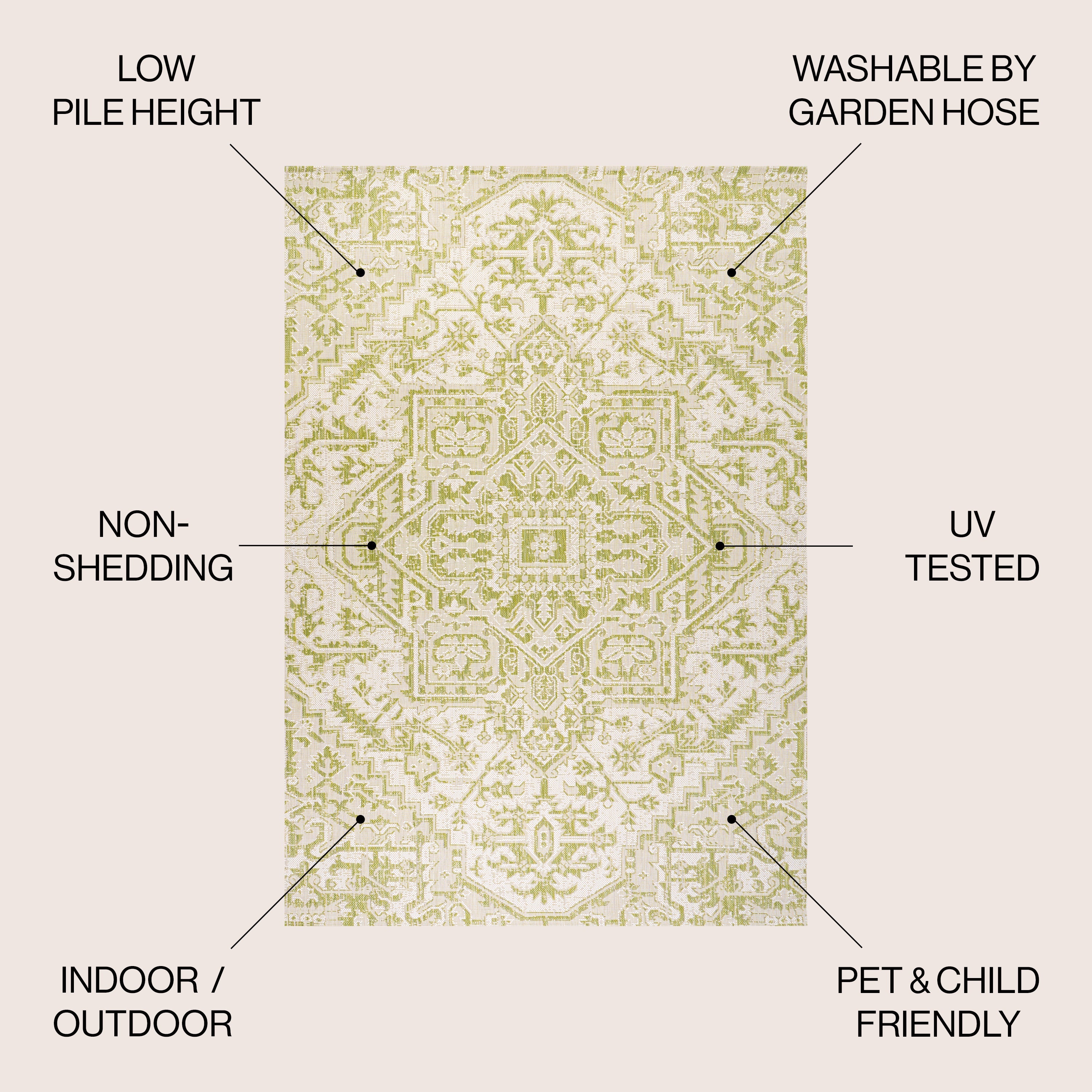 Estrella Bohemian Medallion Textured Weave Indoor/Outdoor Area Rug