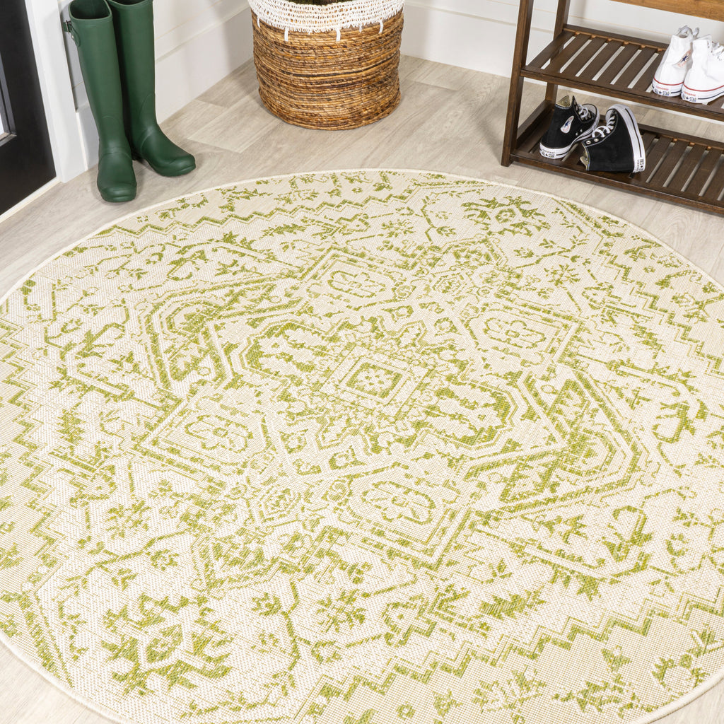 Estrella Bohemian Medallion Textured Weave Indoor/Outdoor Area Rug