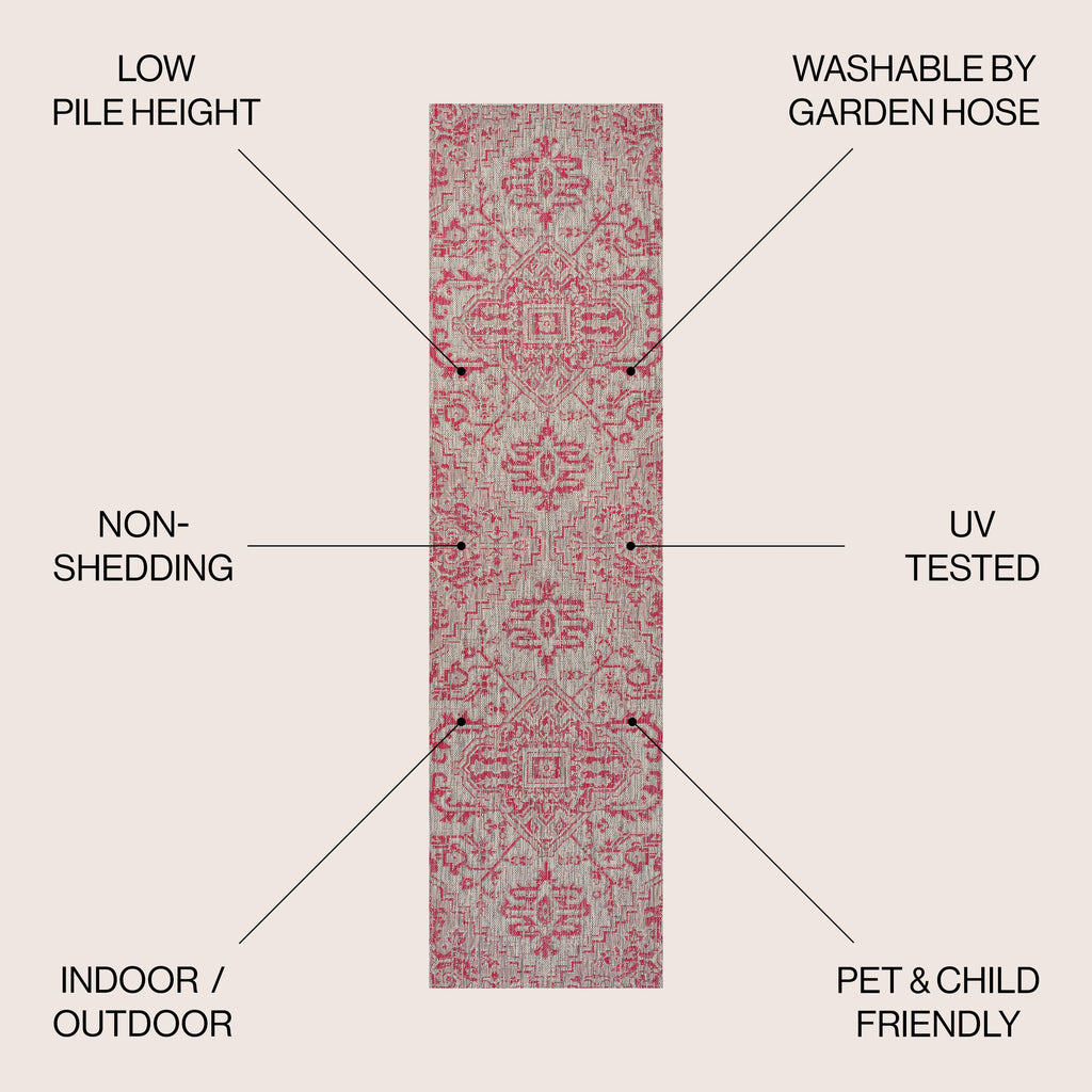Estrella Bohemian Medallion Textured Weave Indoor/Outdoor Area Rug