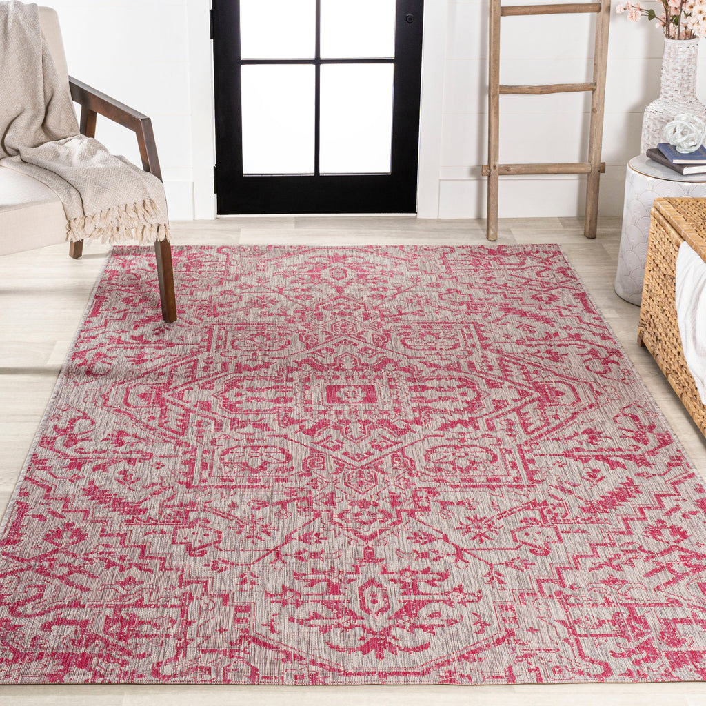 Estrella Bohemian Medallion Textured Weave Indoor/Outdoor Area Rug