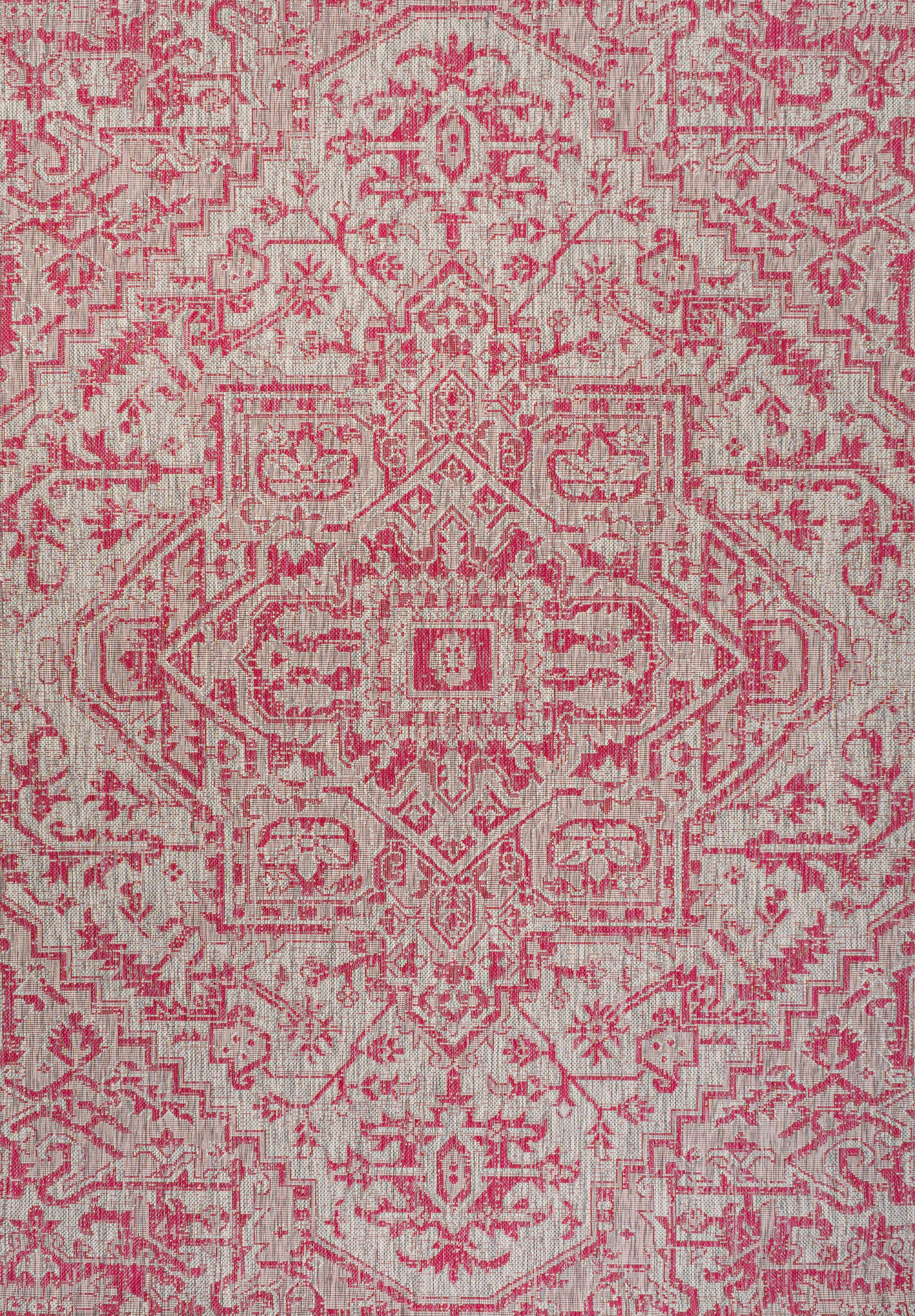 Estrella Bohemian Medallion Textured Weave Indoor/Outdoor Area Rug