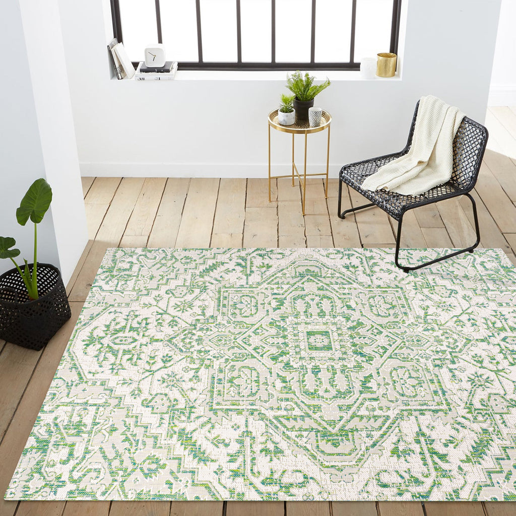 Estrella Bohemian Medallion Textured Weave Indoor/Outdoor Area Rug