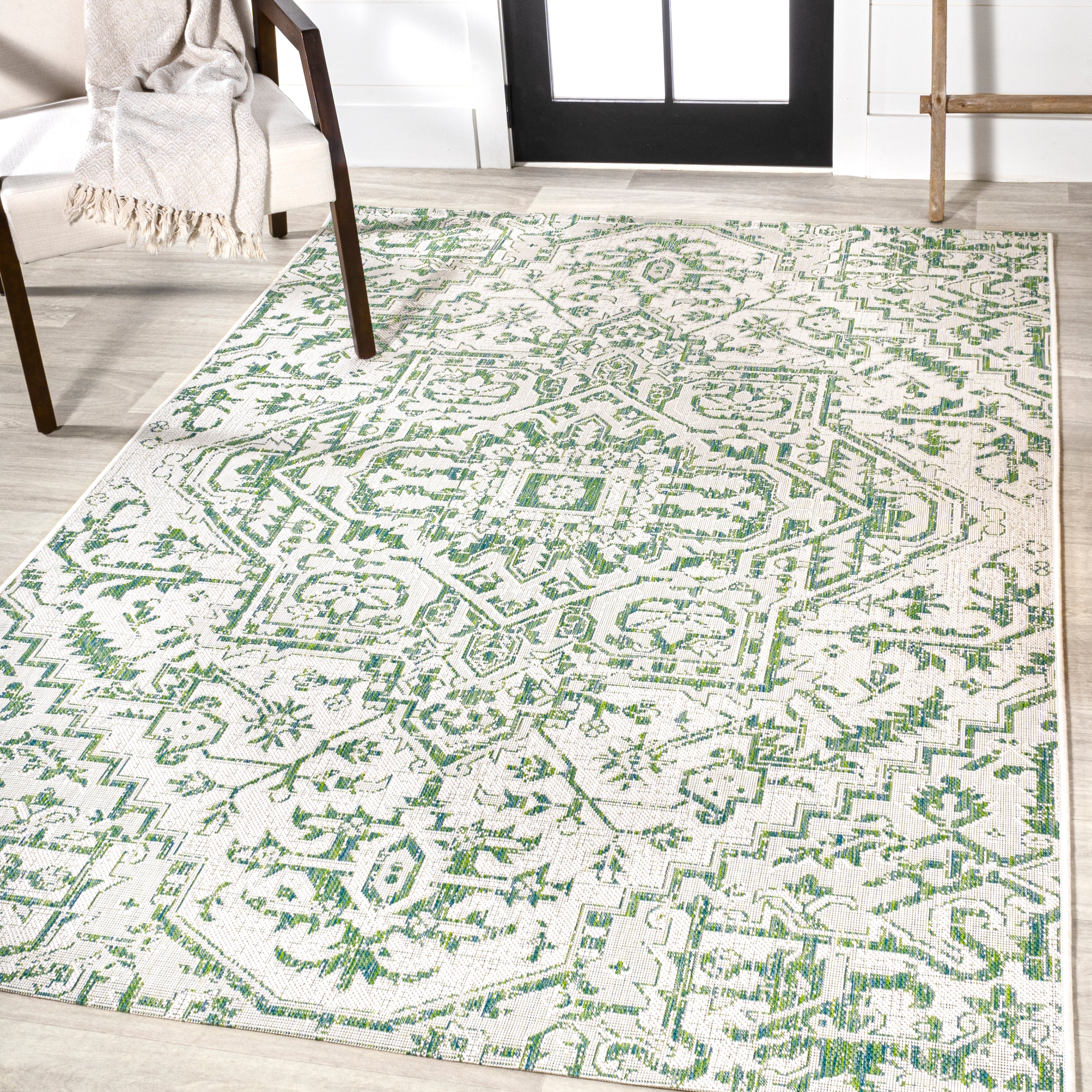 Estrella Bohemian Medallion Textured Weave Indoor/Outdoor Area Rug