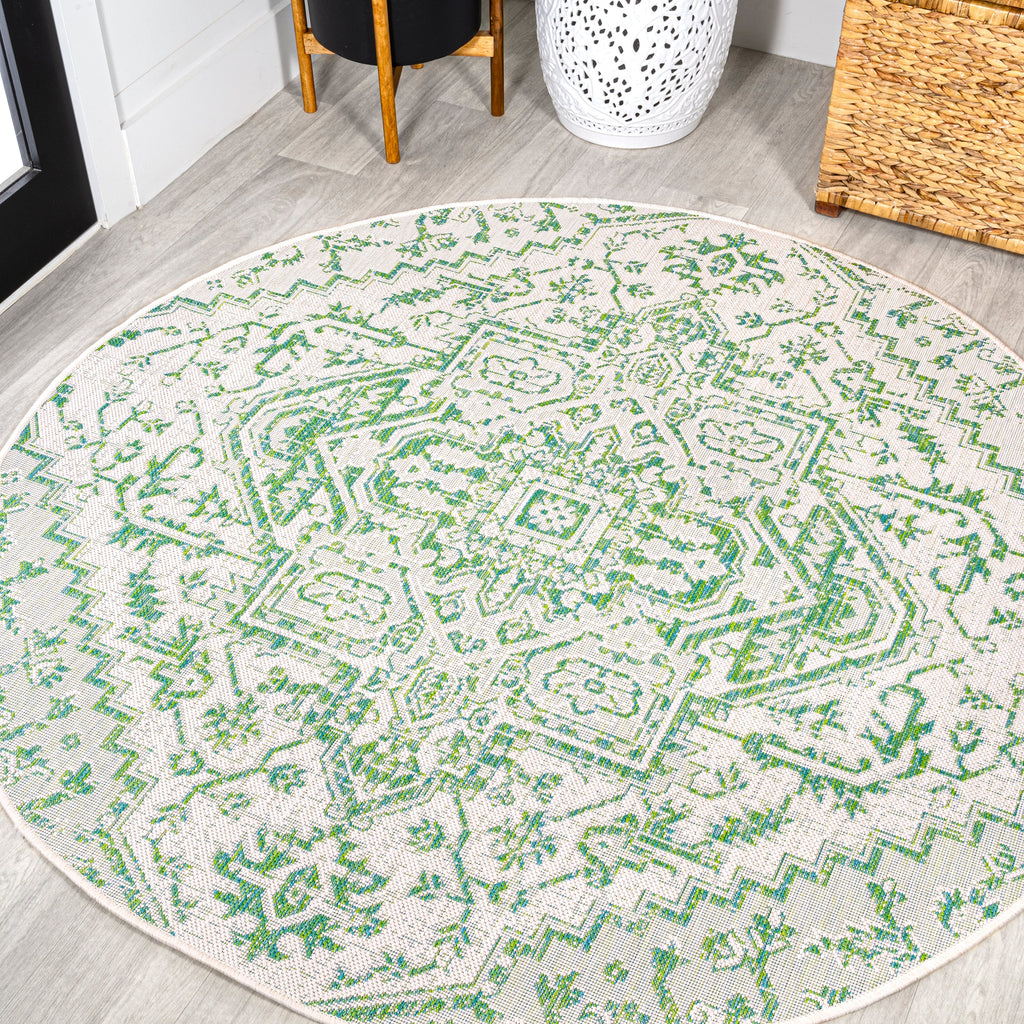 Estrella Bohemian Medallion Textured Weave Indoor/Outdoor Area Rug