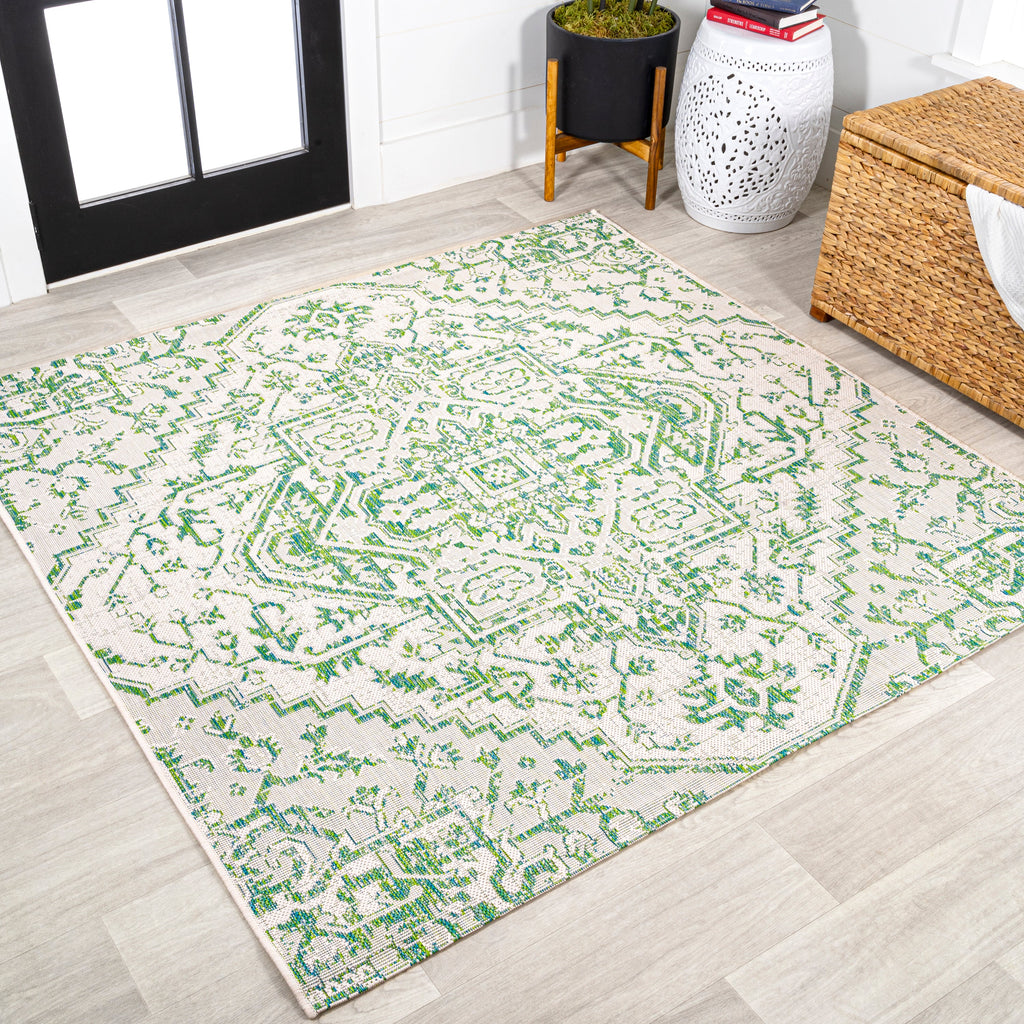 Estrella Bohemian Medallion Textured Weave Indoor/Outdoor Area Rug