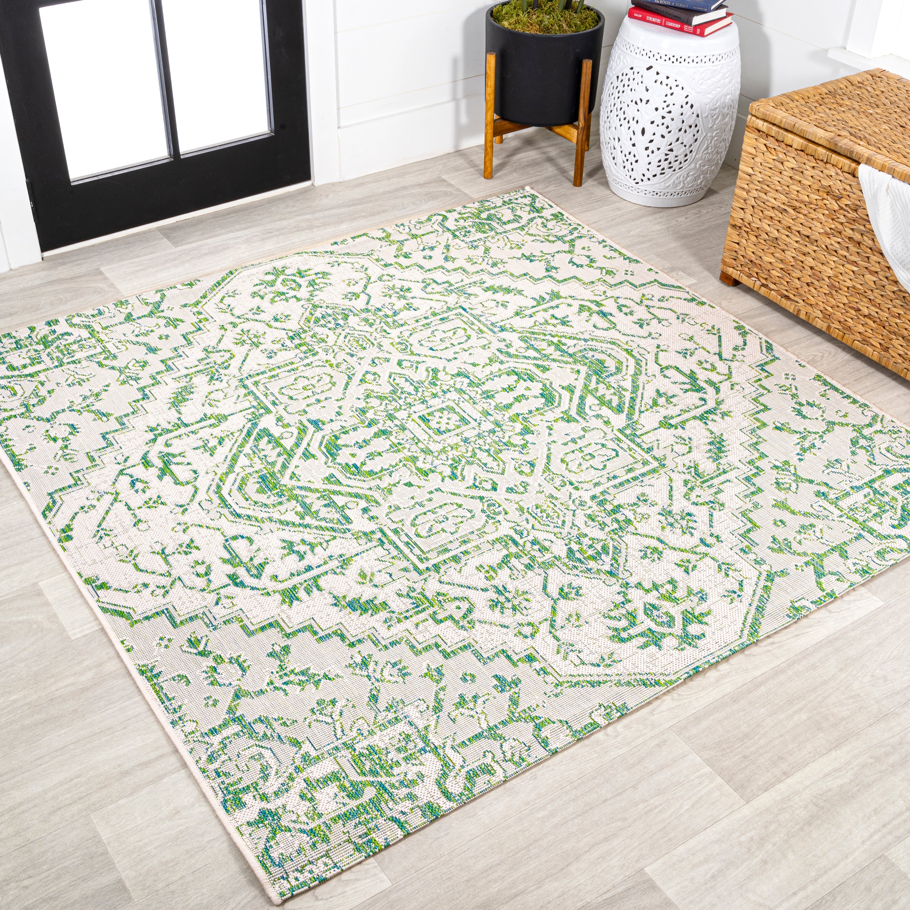 Estrella Bohemian Medallion Textured Weave Indoor/Outdoor Area Rug