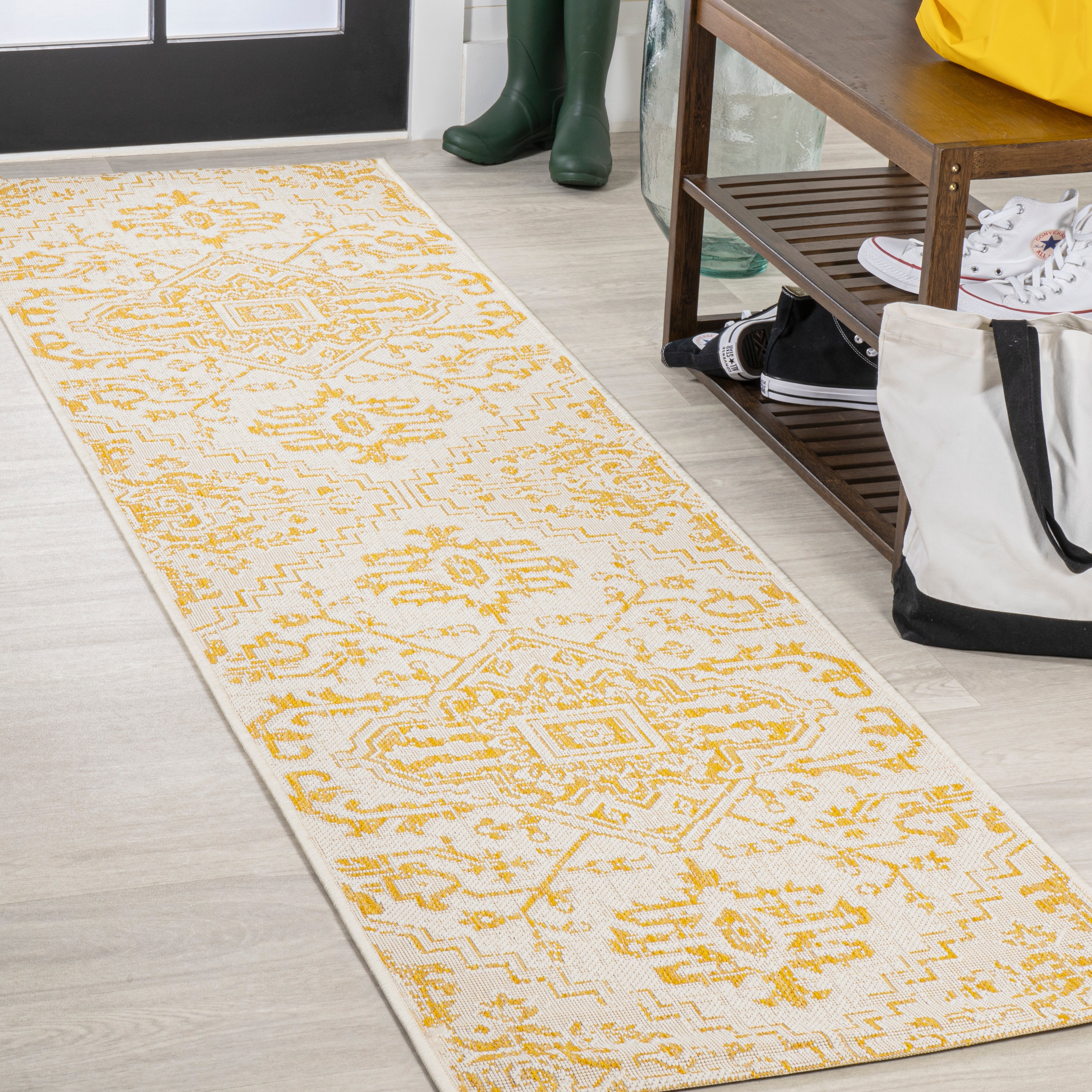 Estrella Bohemian Medallion Textured Weave Indoor/Outdoor Area Rug