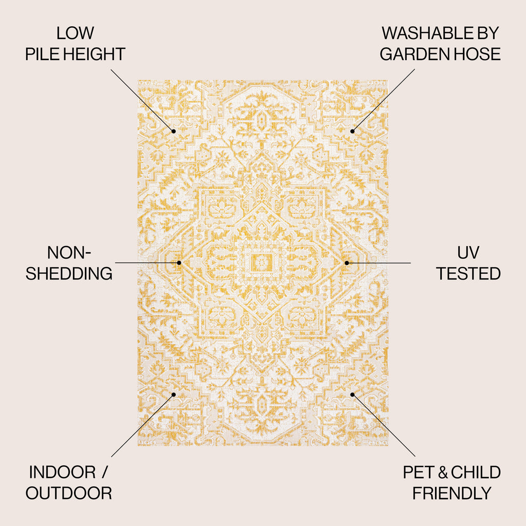 Estrella Bohemian Medallion Textured Weave Indoor/Outdoor Area Rug