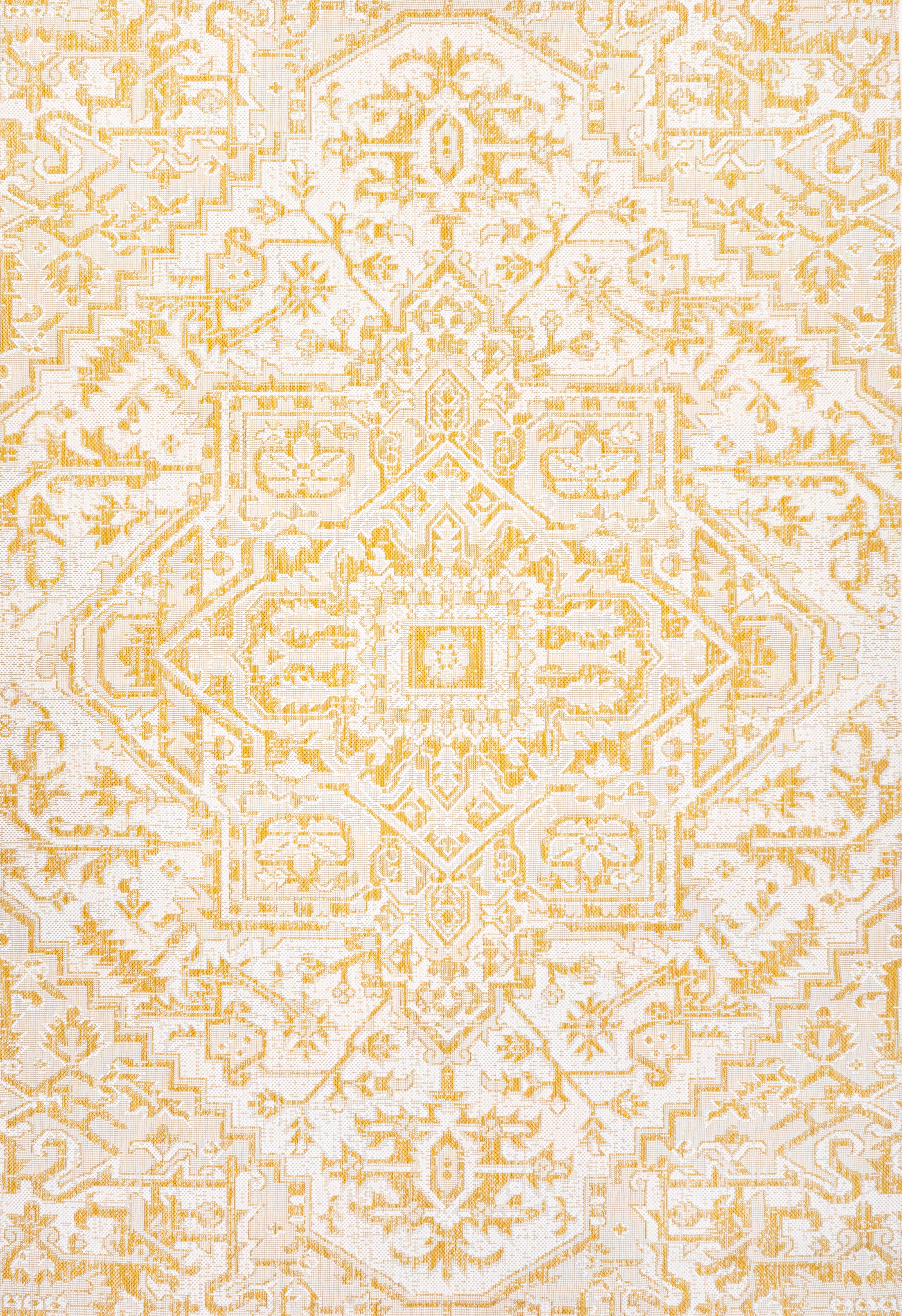 Estrella Bohemian Medallion Textured Weave Indoor/Outdoor Area Rug