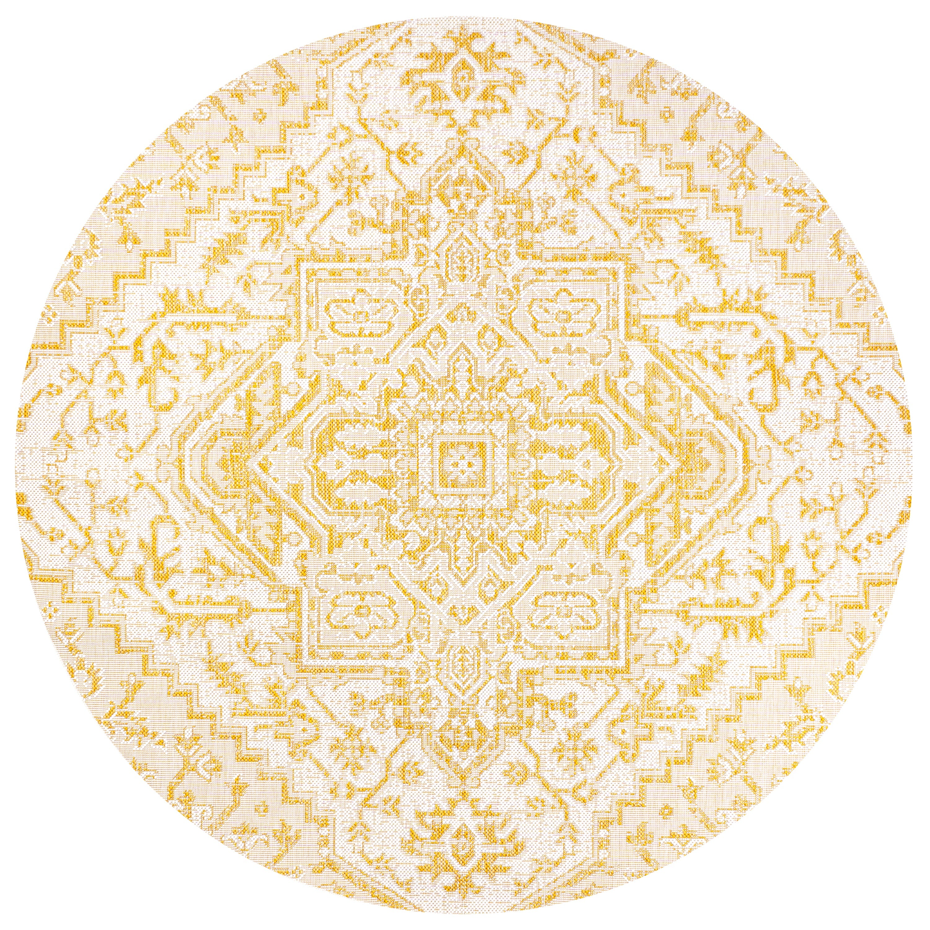 Estrella Bohemian Medallion Textured Weave Indoor/Outdoor Area Rug