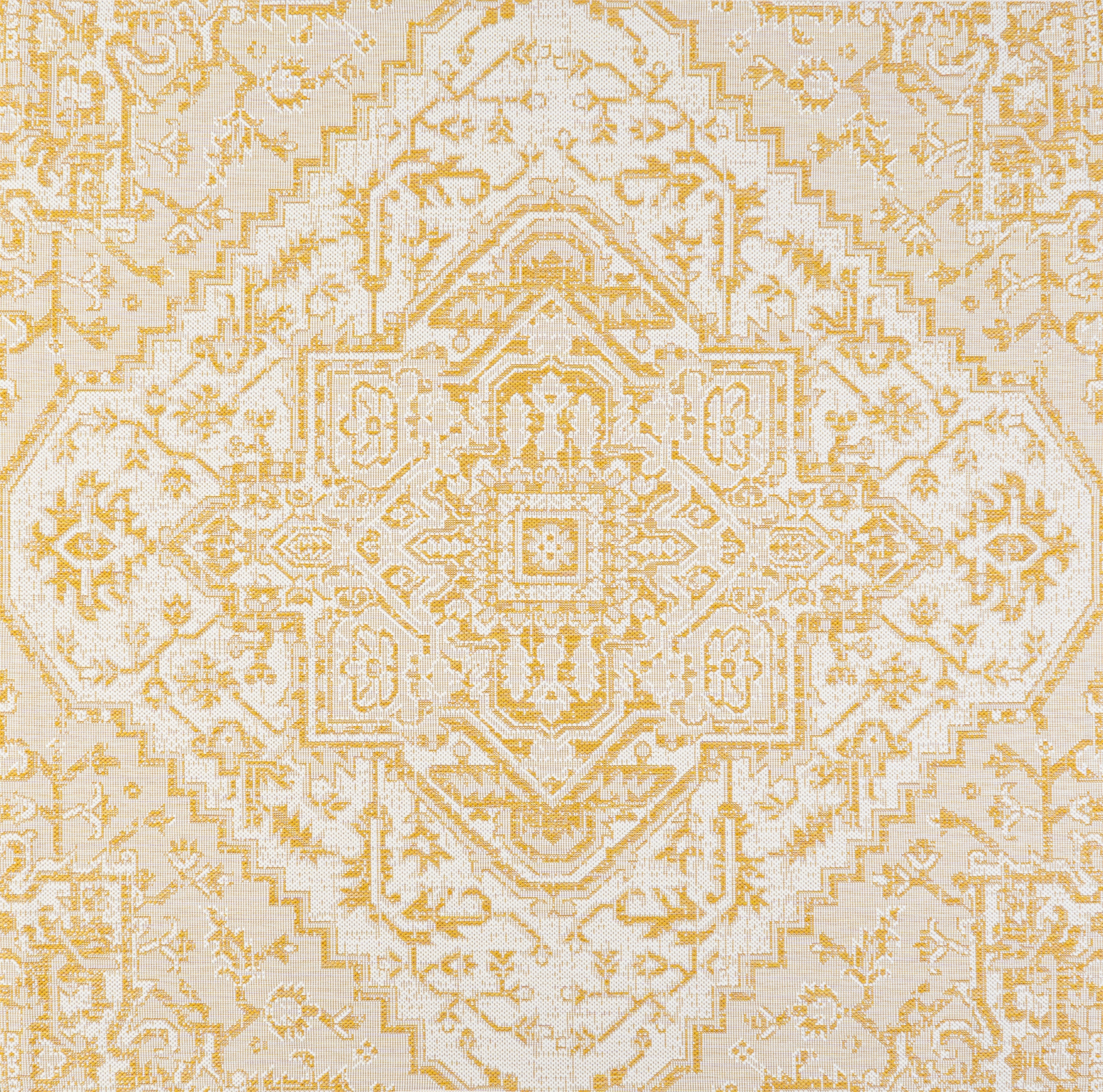 Estrella Bohemian Medallion Textured Weave Indoor/Outdoor Area Rug