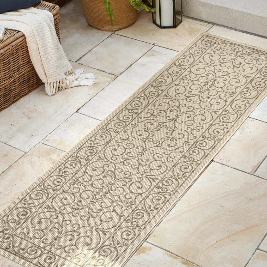 Charleston Vintage Filigree Textured Weave Indoor/Outdoor Area Rug