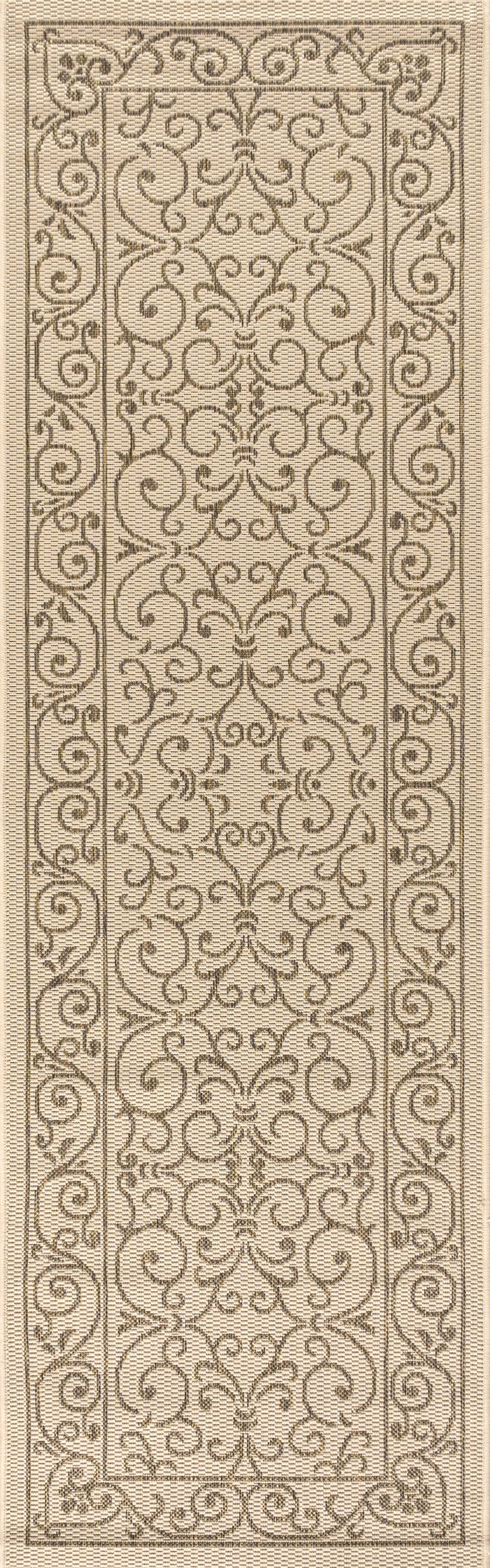 Charleston Vintage Filigree Textured Weave Indoor/Outdoor Area Rug