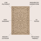 Charleston Vintage Filigree Textured Weave Indoor/Outdoor Area Rug
