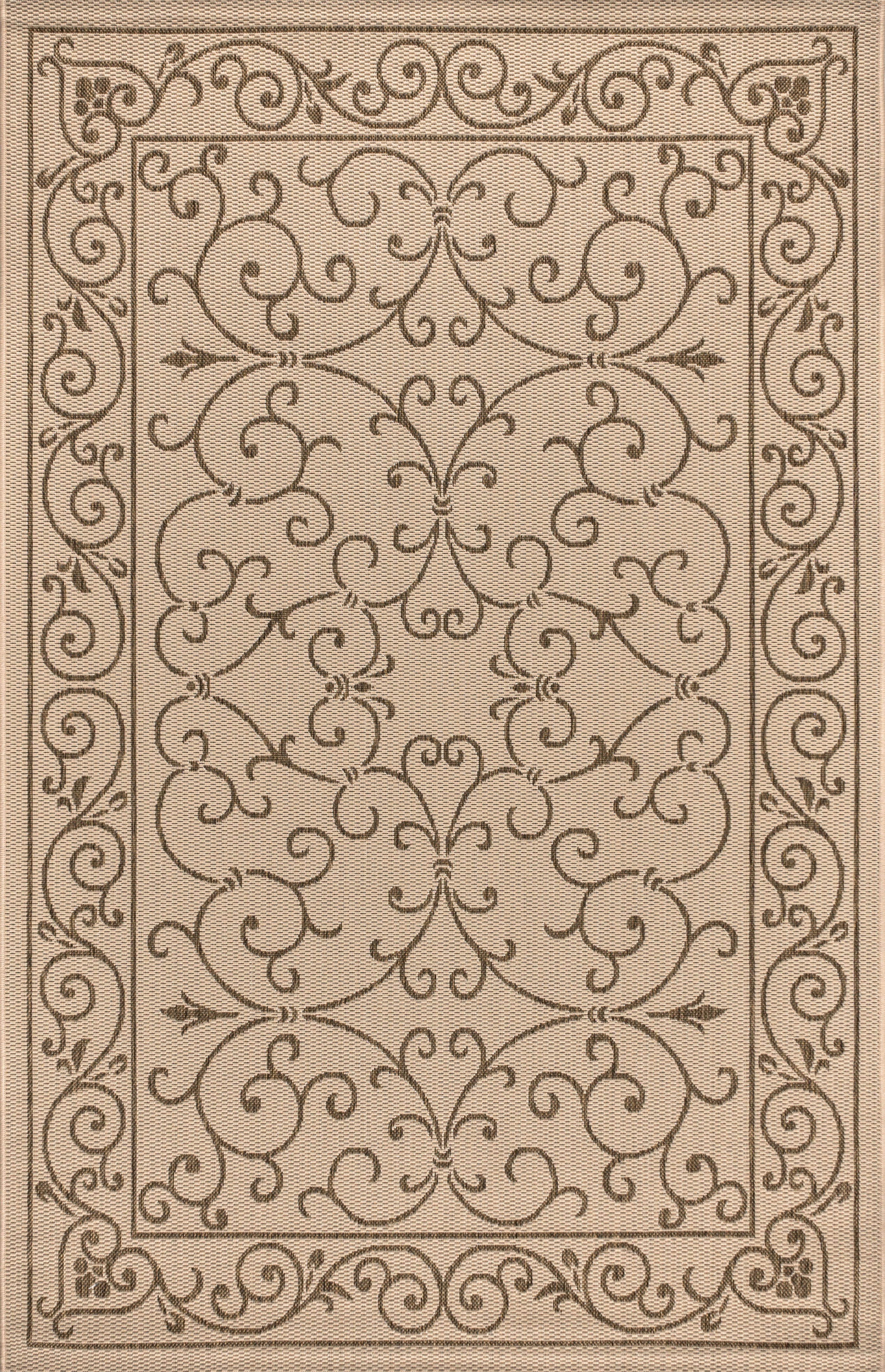 Charleston Vintage Filigree Textured Weave Indoor/Outdoor Area Rug