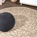Charleston Vintage Filigree Textured Weave Indoor/Outdoor Area Rug