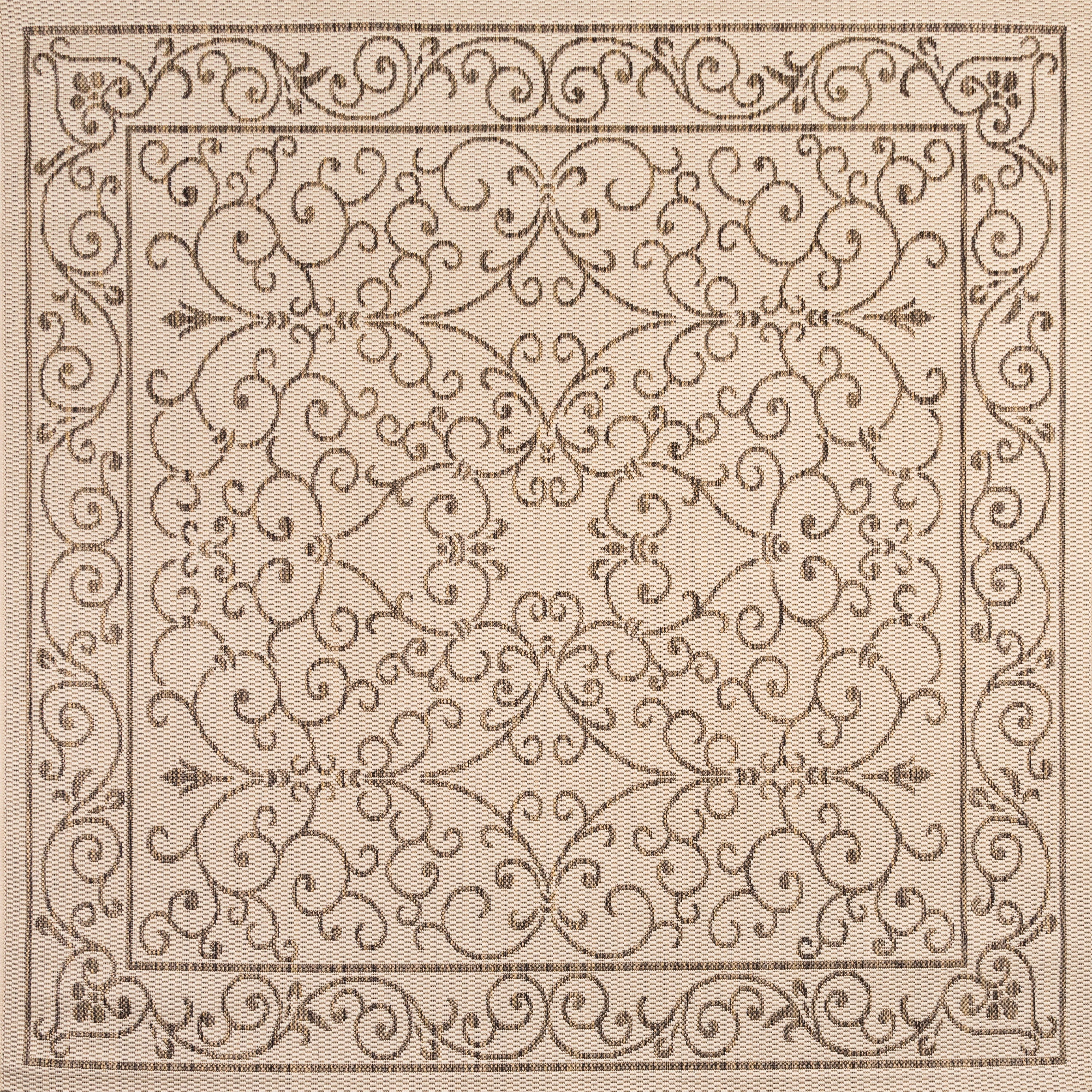 Charleston Vintage Filigree Textured Weave Indoor/Outdoor Area Rug