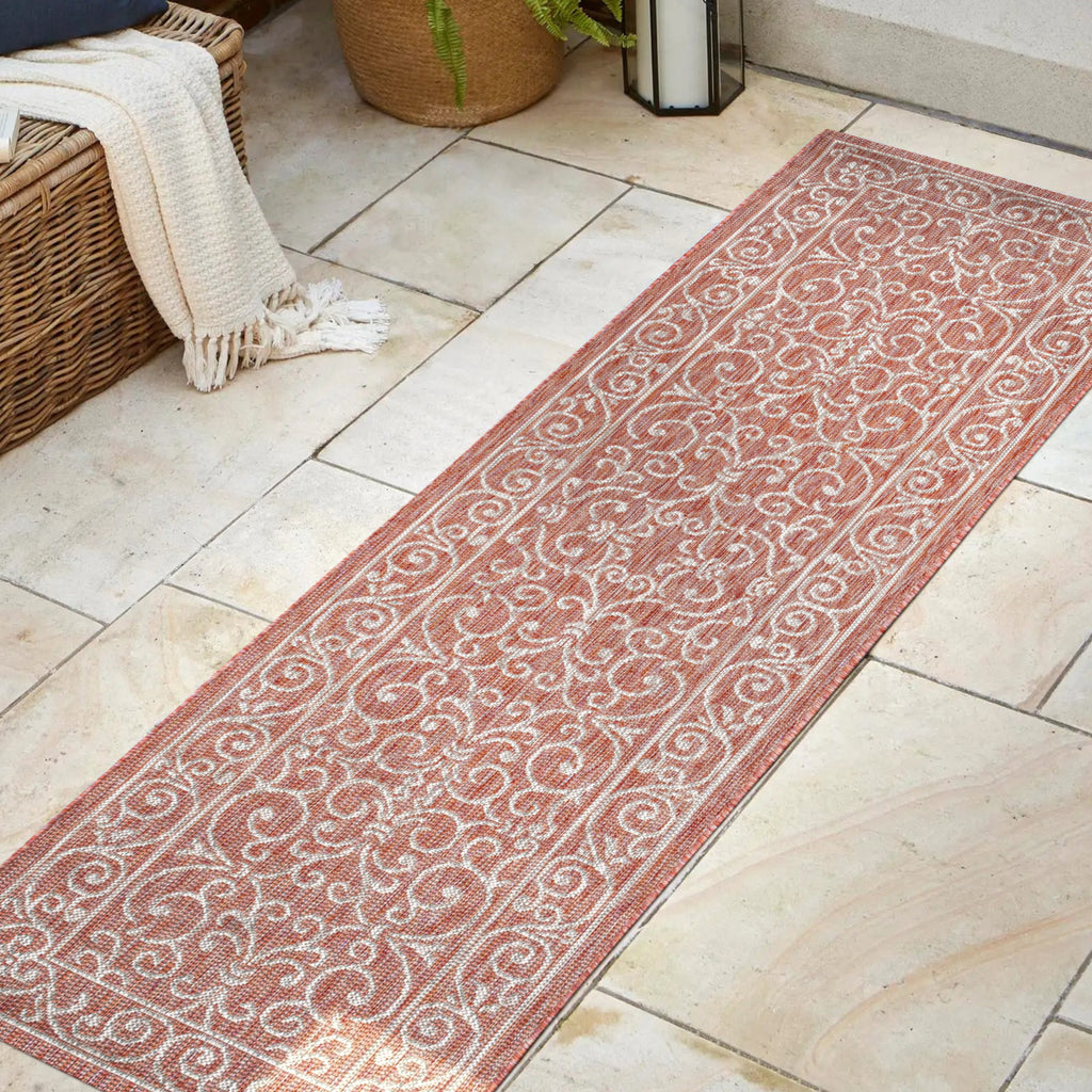 Charleston Vintage Filigree Textured Weave Indoor/Outdoor Area Rug