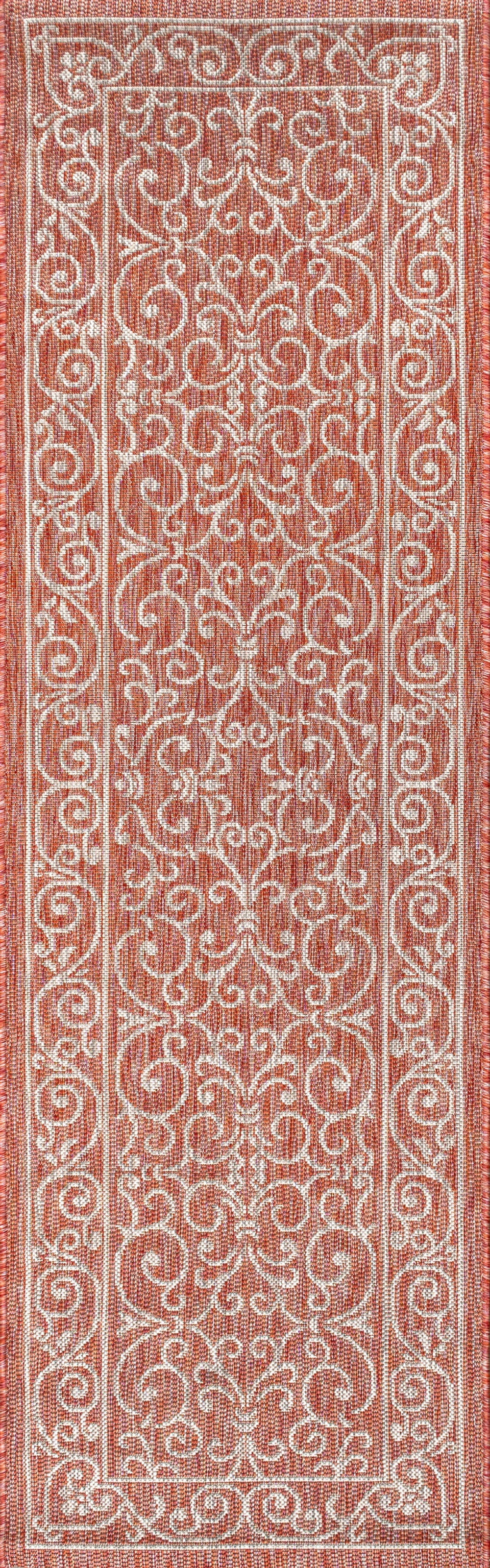 Charleston Vintage Filigree Textured Weave Indoor/Outdoor Area Rug