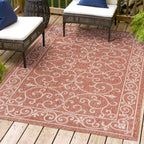 Charleston Vintage Filigree Textured Weave Indoor/Outdoor Area Rug