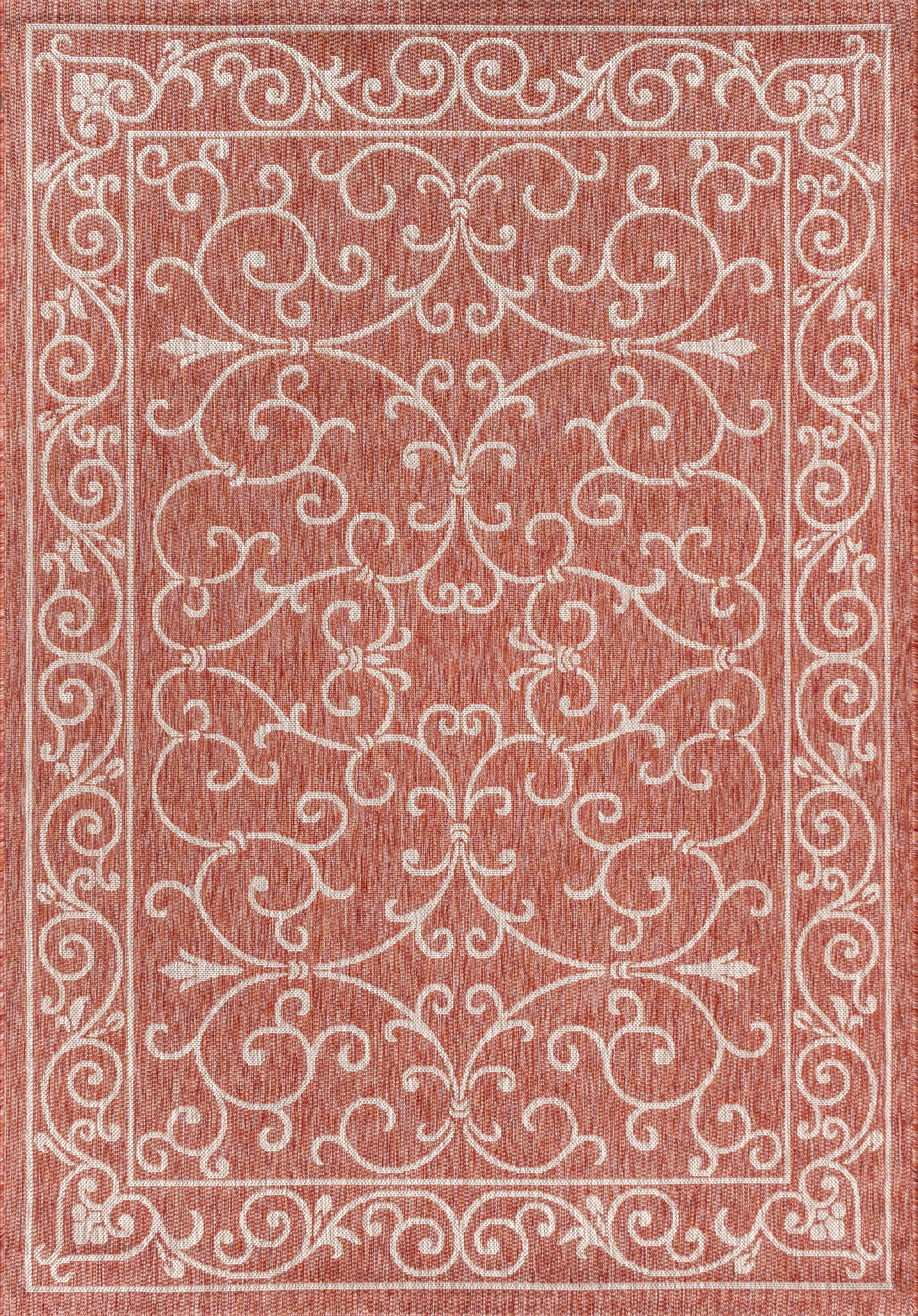 Charleston Vintage Filigree Textured Weave Indoor/Outdoor Area Rug